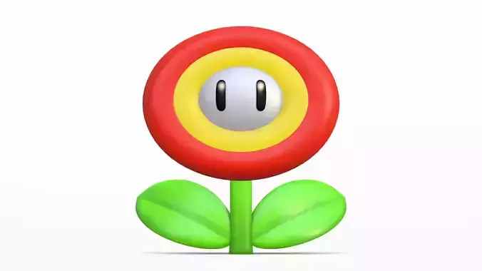 Fire Flower  Low-poly 3D model