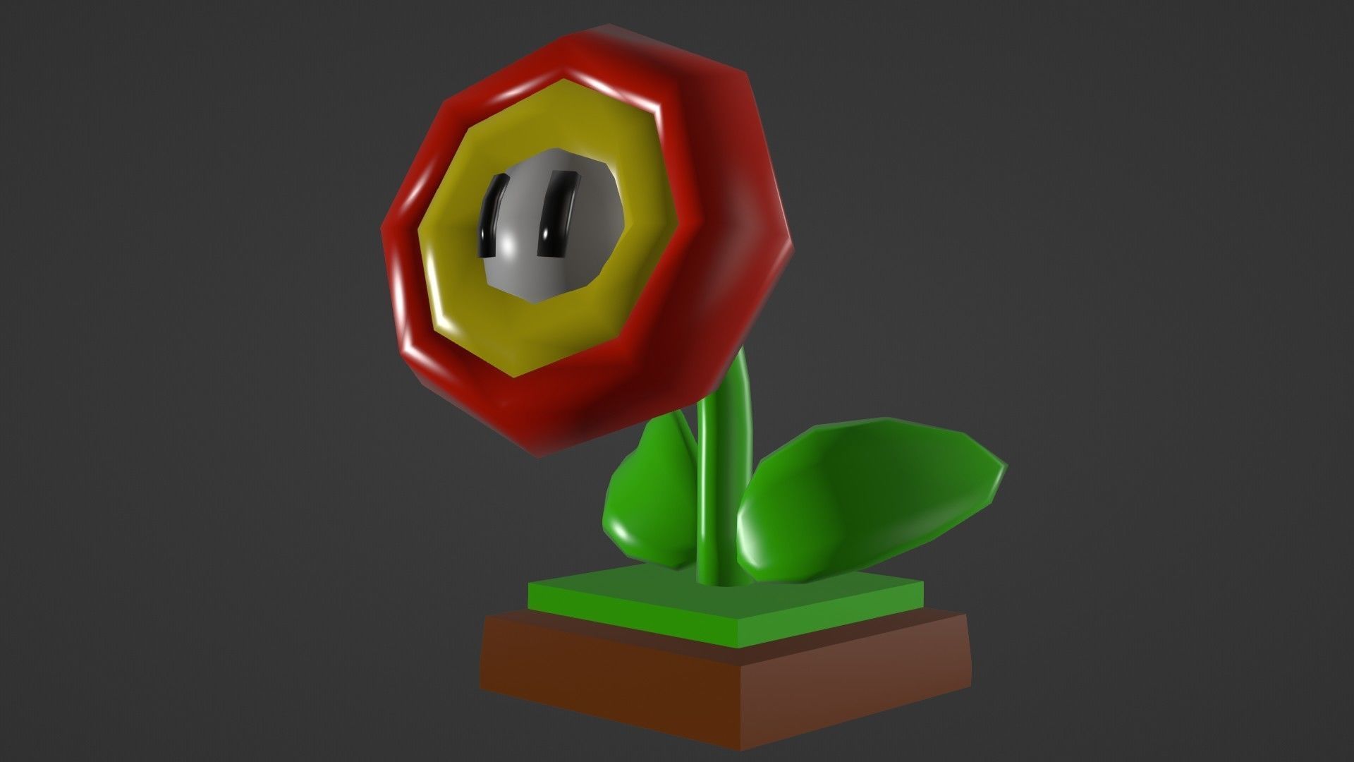 Fire Flower Low-poly 3D model_16