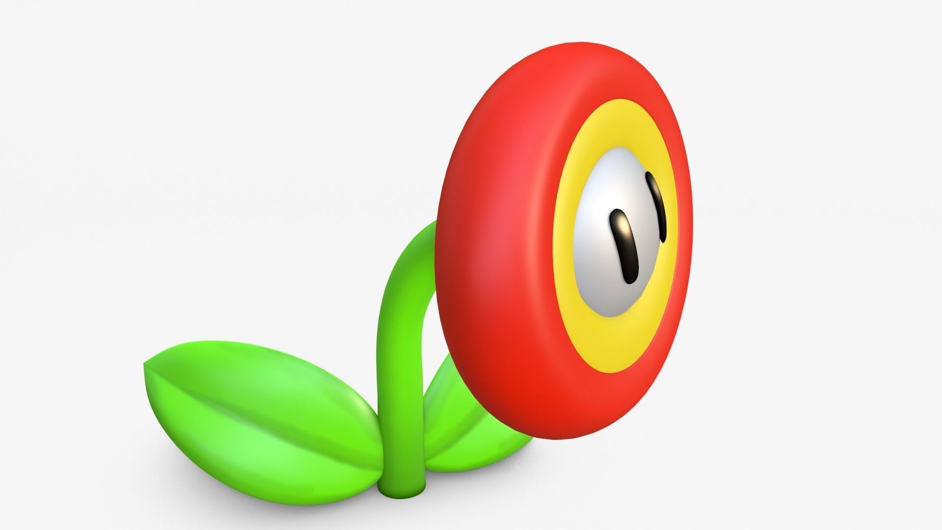 Fire Flower Low-poly 3D model_3