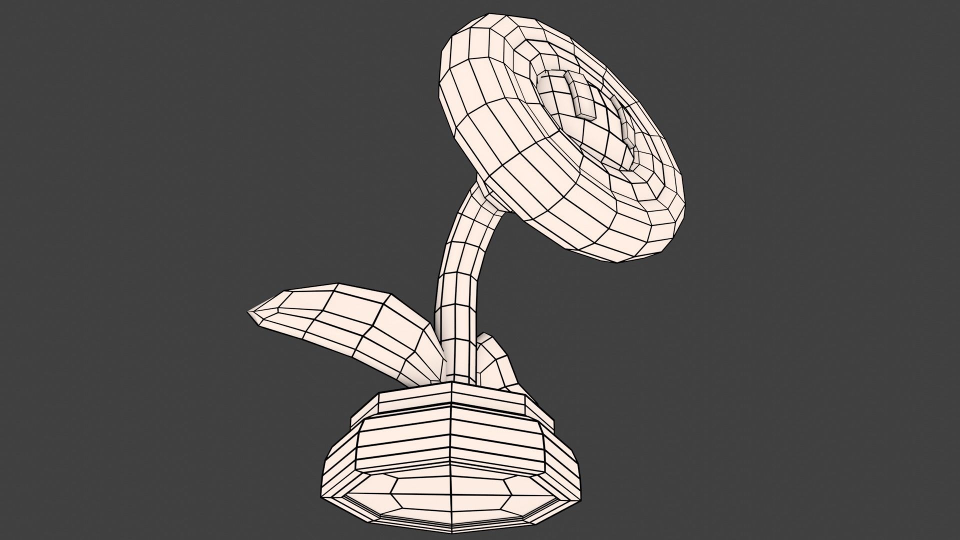 Fire Flower Low-poly 3D model_12