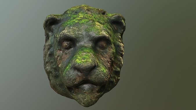 Lion head  Low-poly 3D model