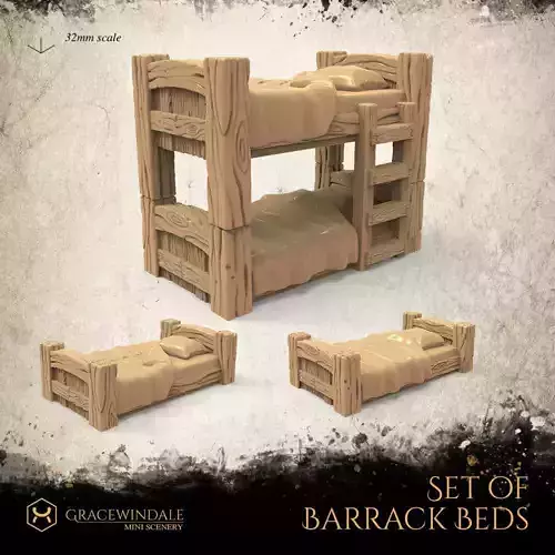 Set of Barracks Beds 3D print model