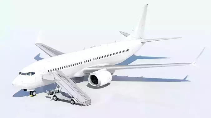 B737 Max 8  Static Low Poly Blank Low-poly 3D model