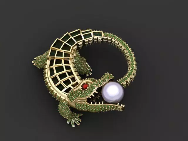 Alligator Pendant 3D print model_0