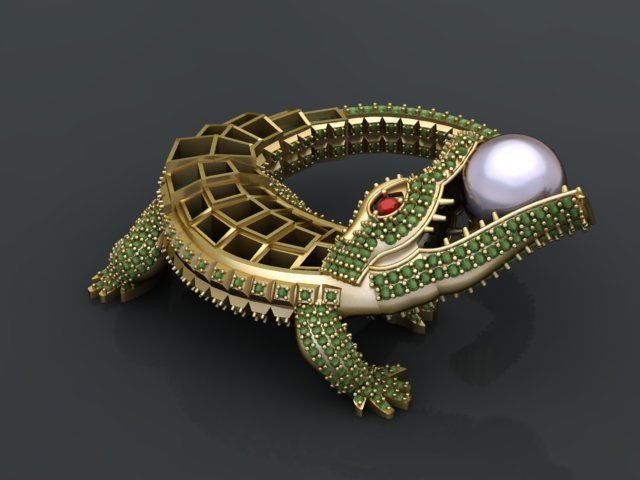Alligator Pendant 3D print model_2