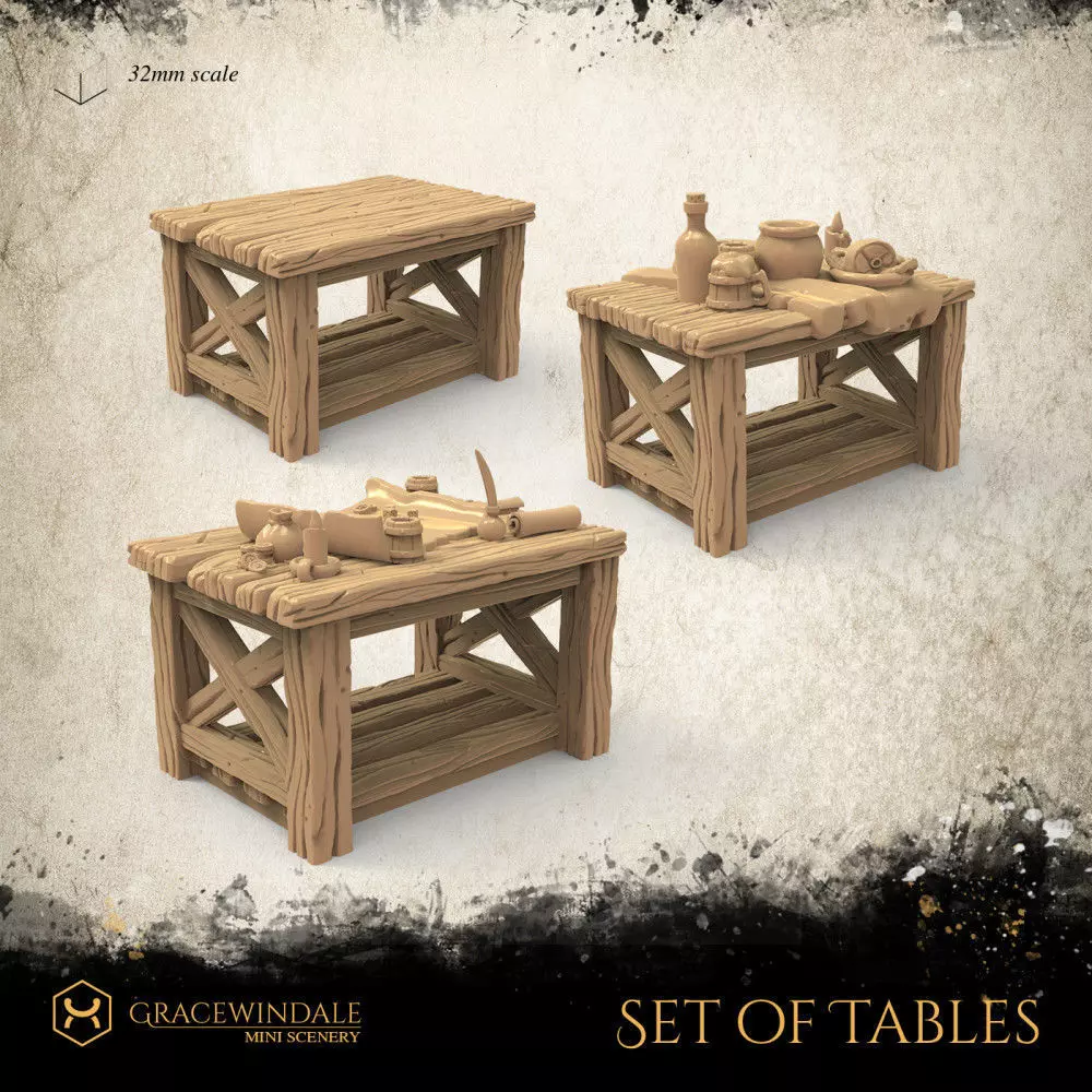 Set of Tables 3D print model_0
