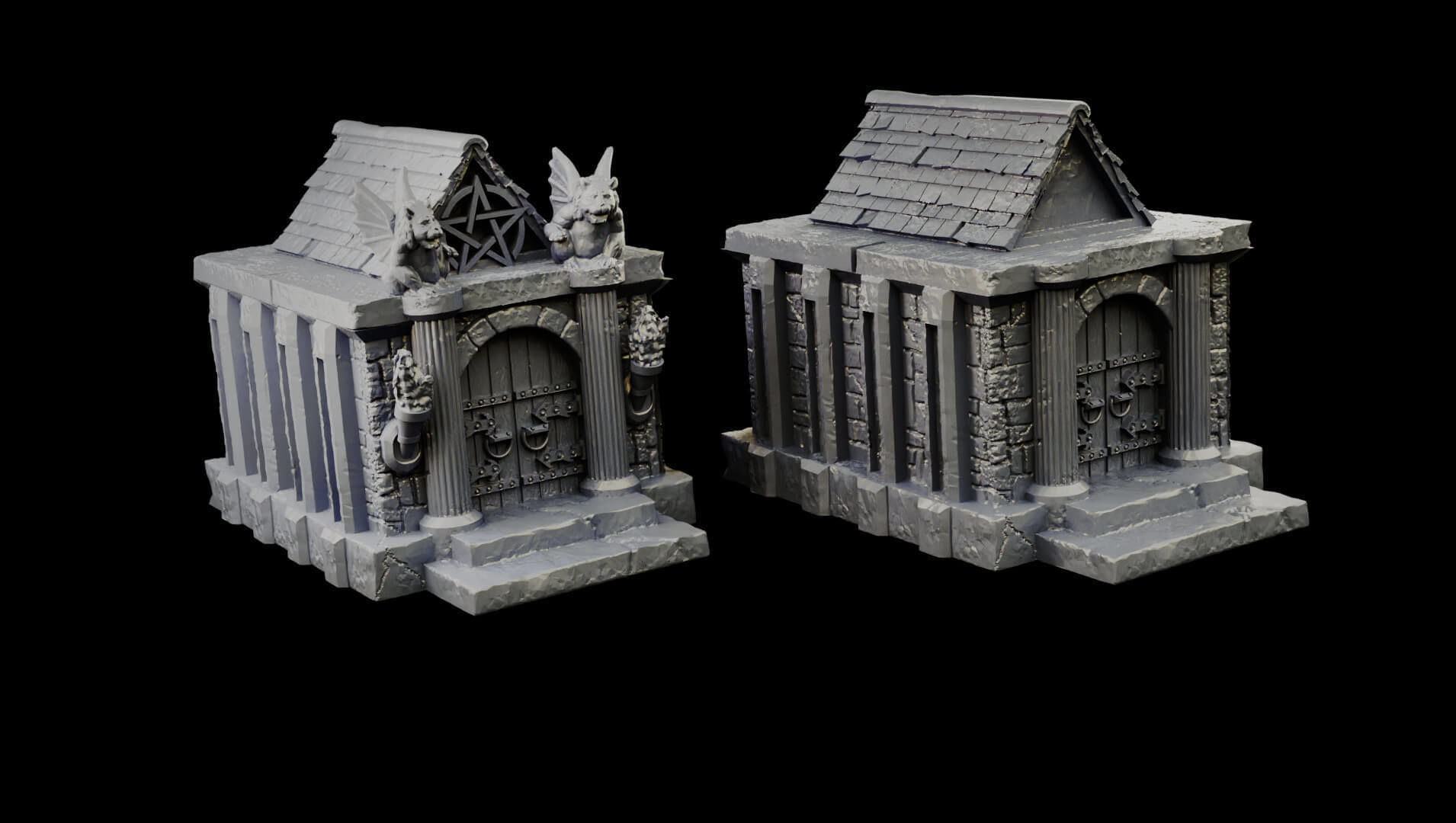 Modular Graveyard Walls Crypts Tombs Churches and Accessories 3D print model_32