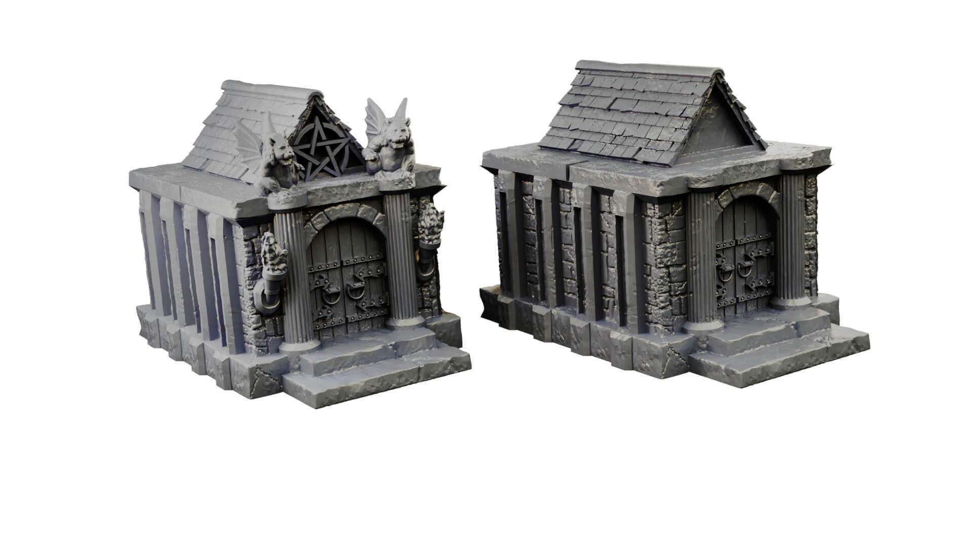 Modular Graveyard Walls Crypts Tombs Churches and Accessories 3D print model_31