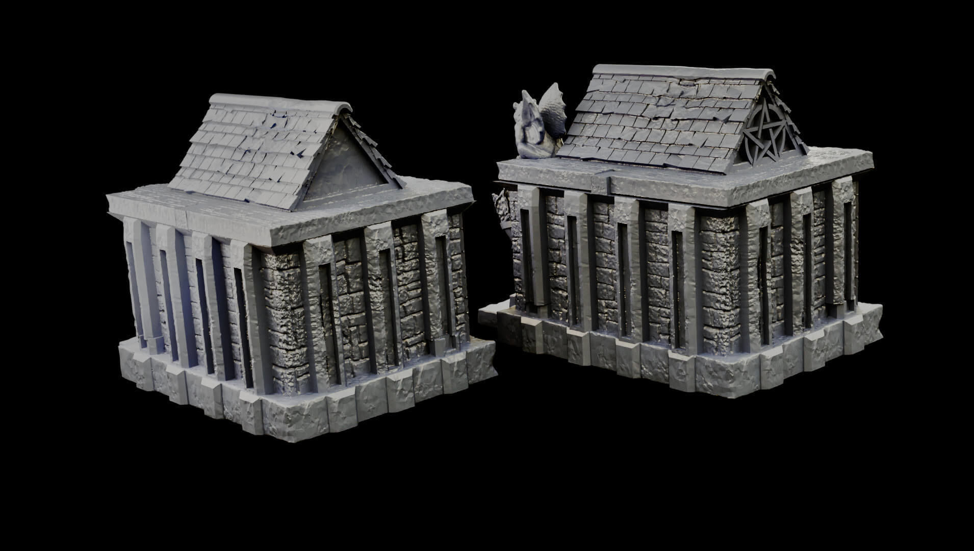 Modular Graveyard Walls Crypts Tombs Churches and Accessories 3D print model_36