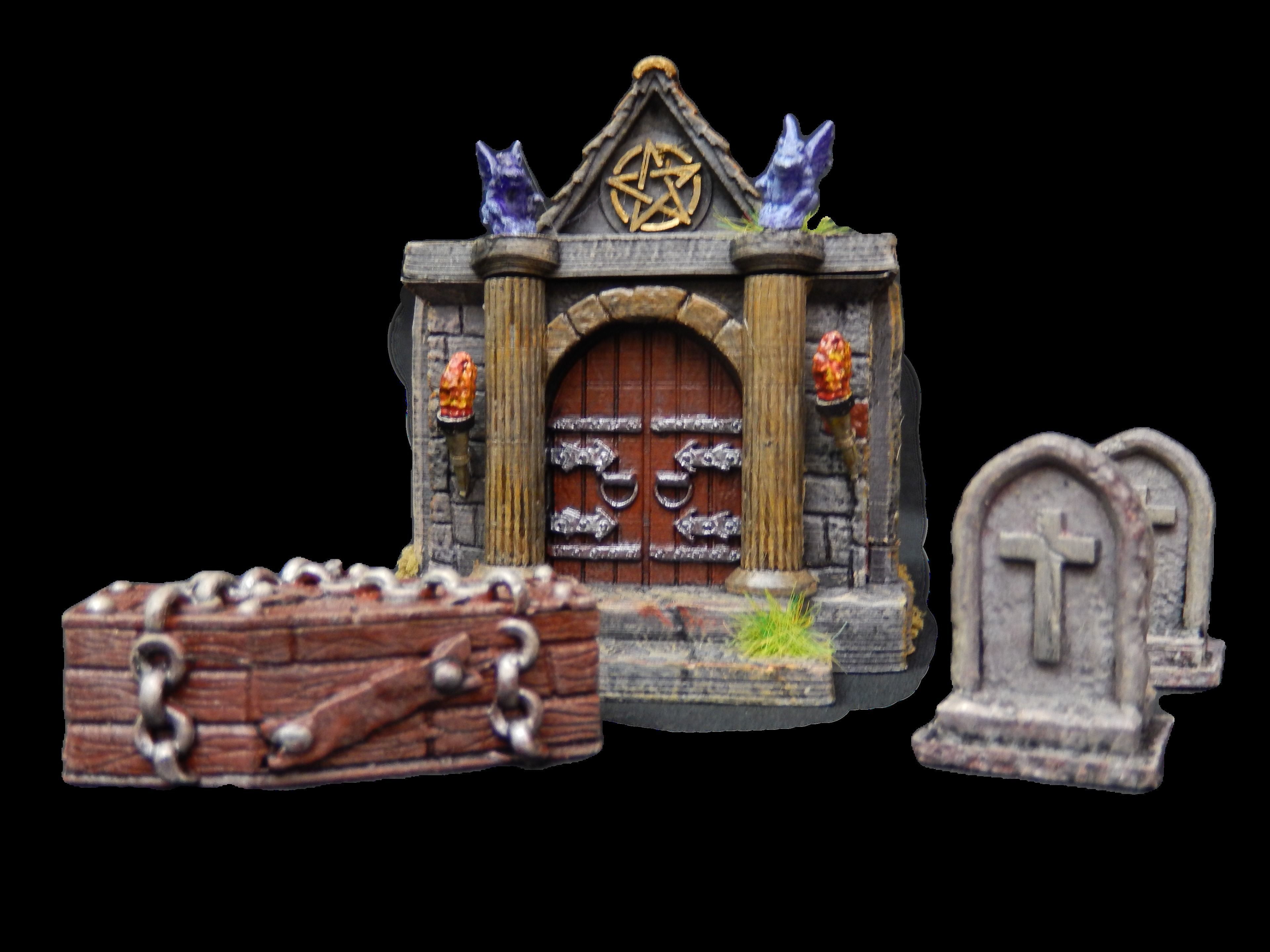 Modular Graveyard Walls Crypts Tombs Churches and Accessories 3D print model_11