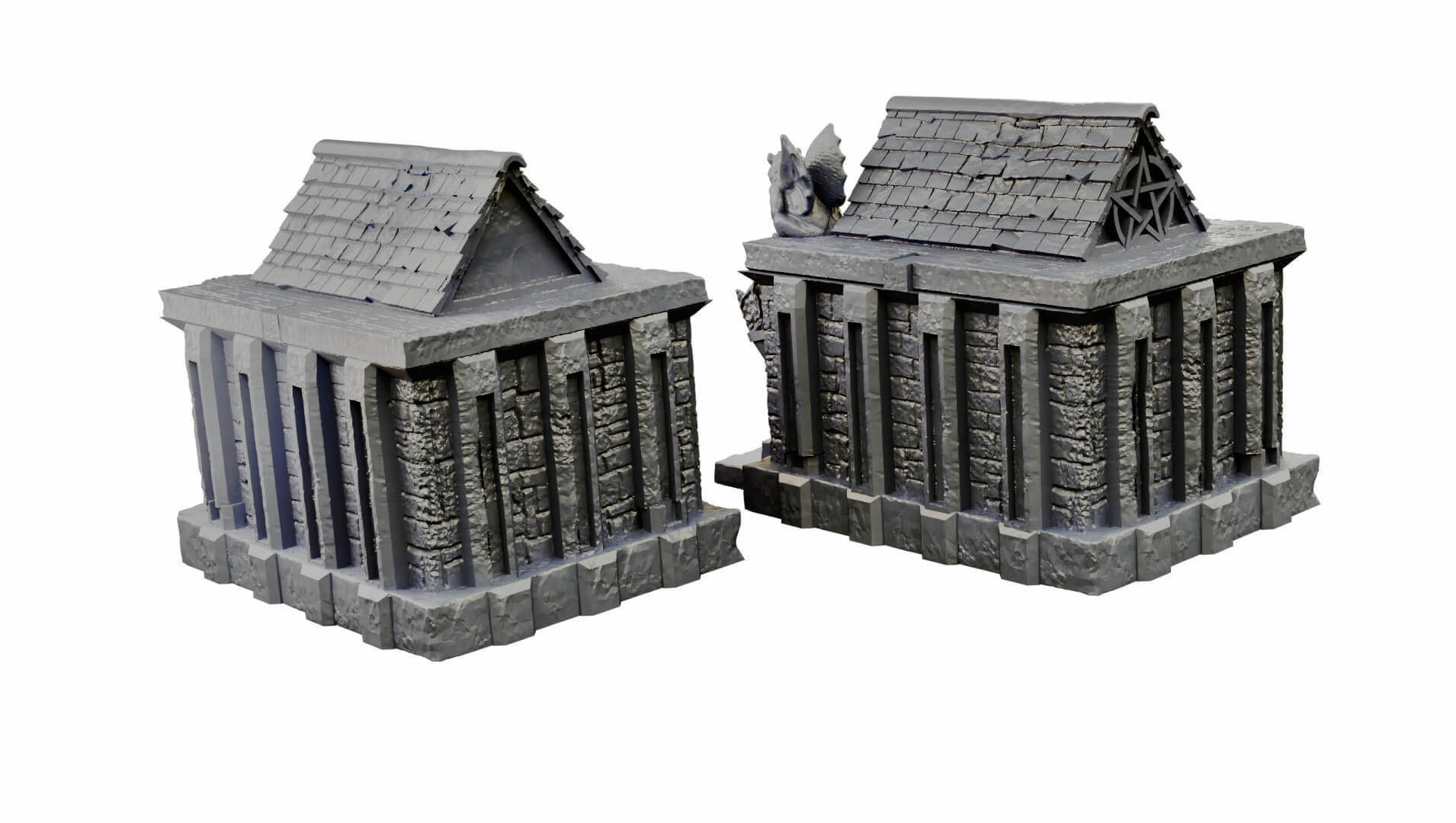Modular Graveyard Walls Crypts Tombs Churches and Accessories 3D print model_35