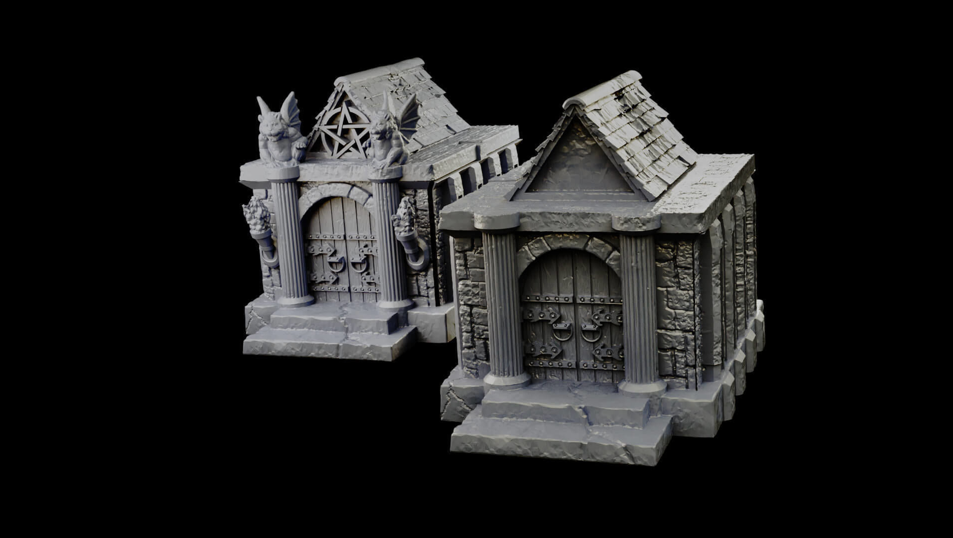 Modular Graveyard Walls Crypts Tombs Churches and Accessories 3D print model_34