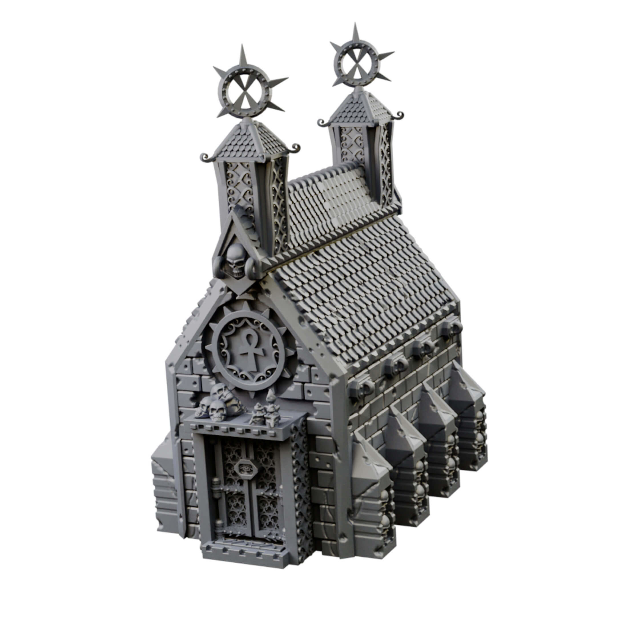 Modular Graveyard Walls Crypts Tombs Churches and Accessories 3D print model_37