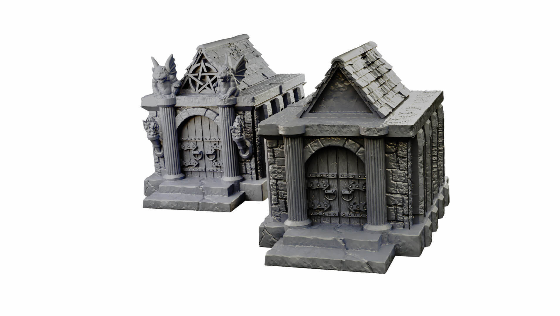Modular Graveyard Walls Crypts Tombs Churches and Accessories 3D print model_33