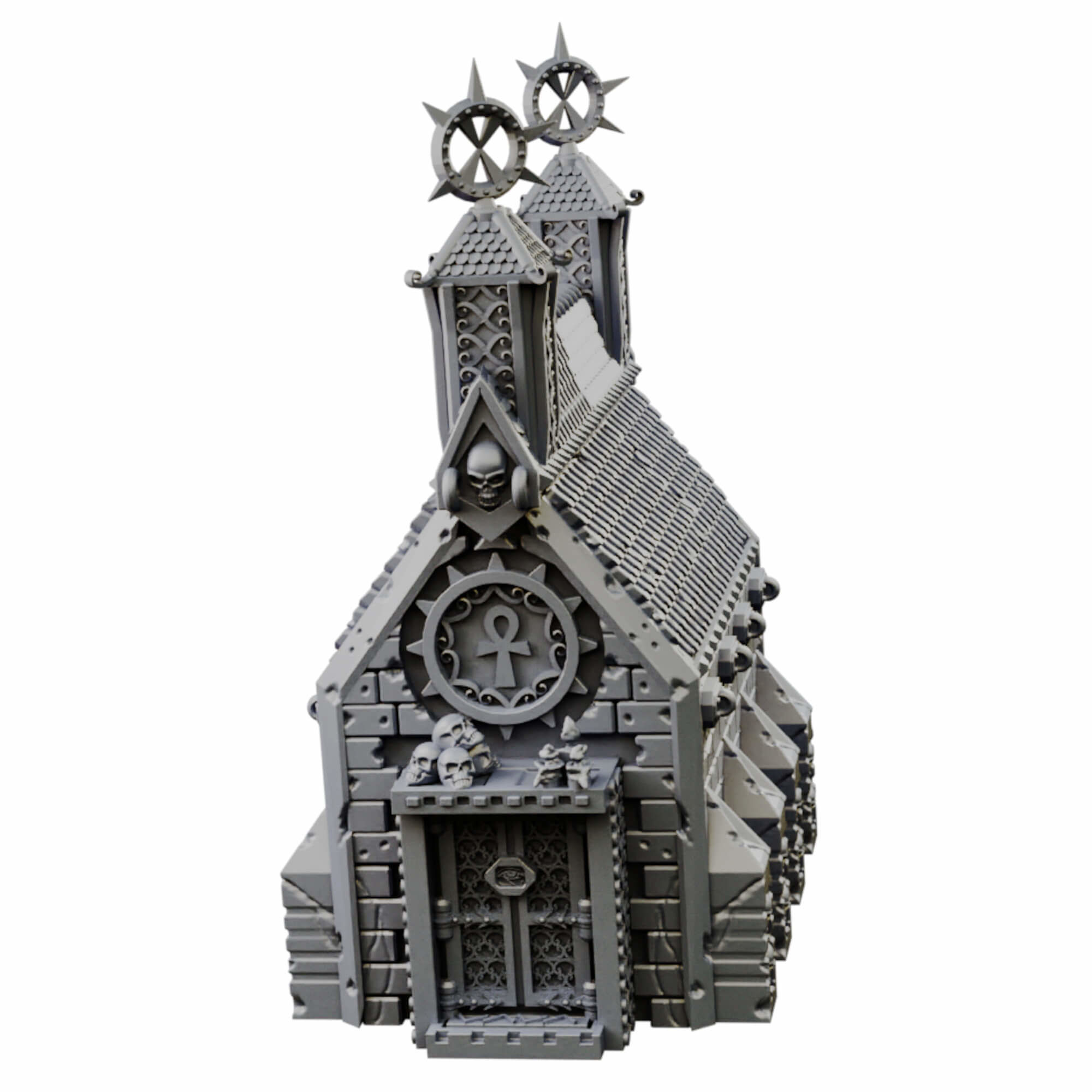 Modular Graveyard Walls Crypts Tombs Churches and Accessories 3D print model_14