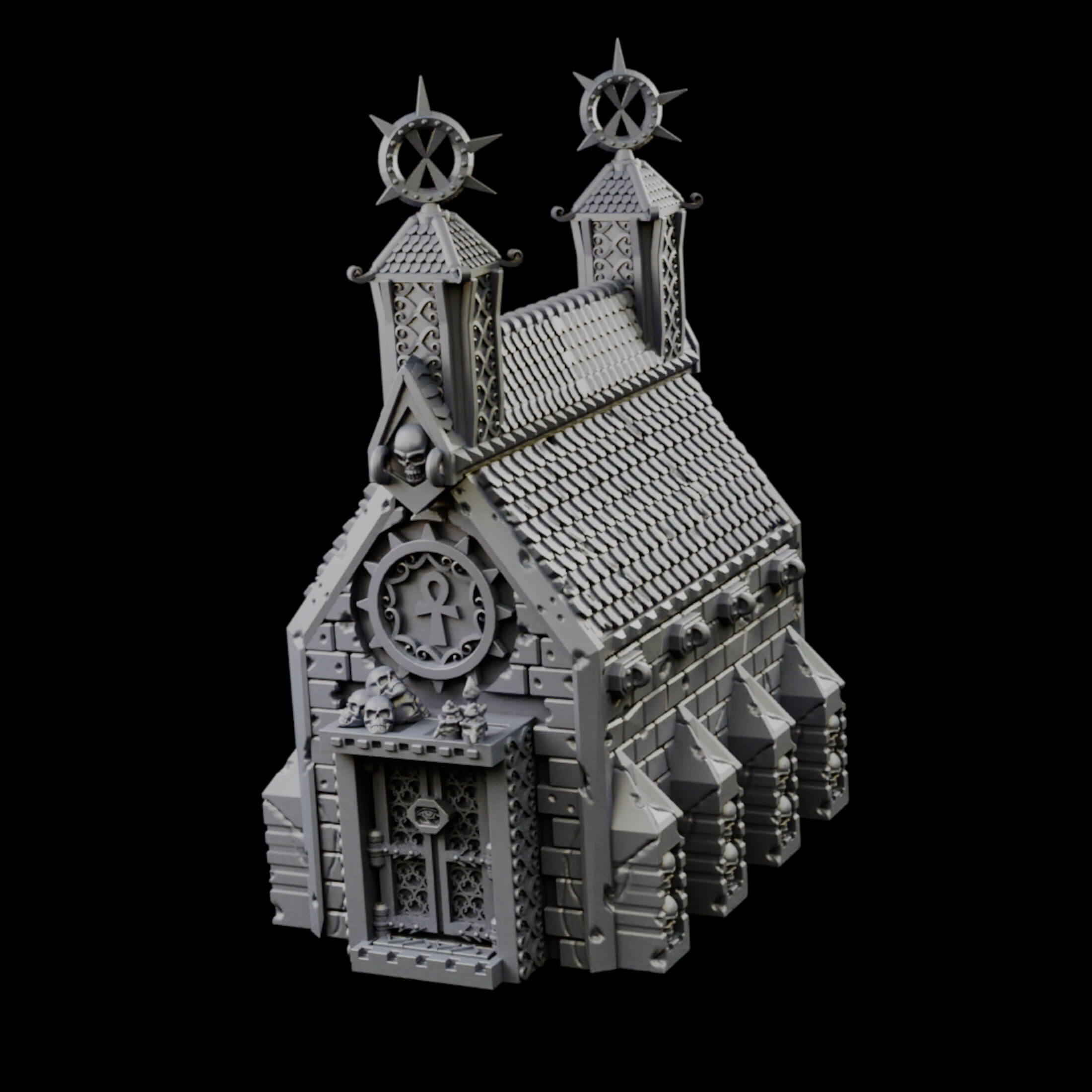 Modular Graveyard Walls Crypts Tombs Churches and Accessories 3D print model_38