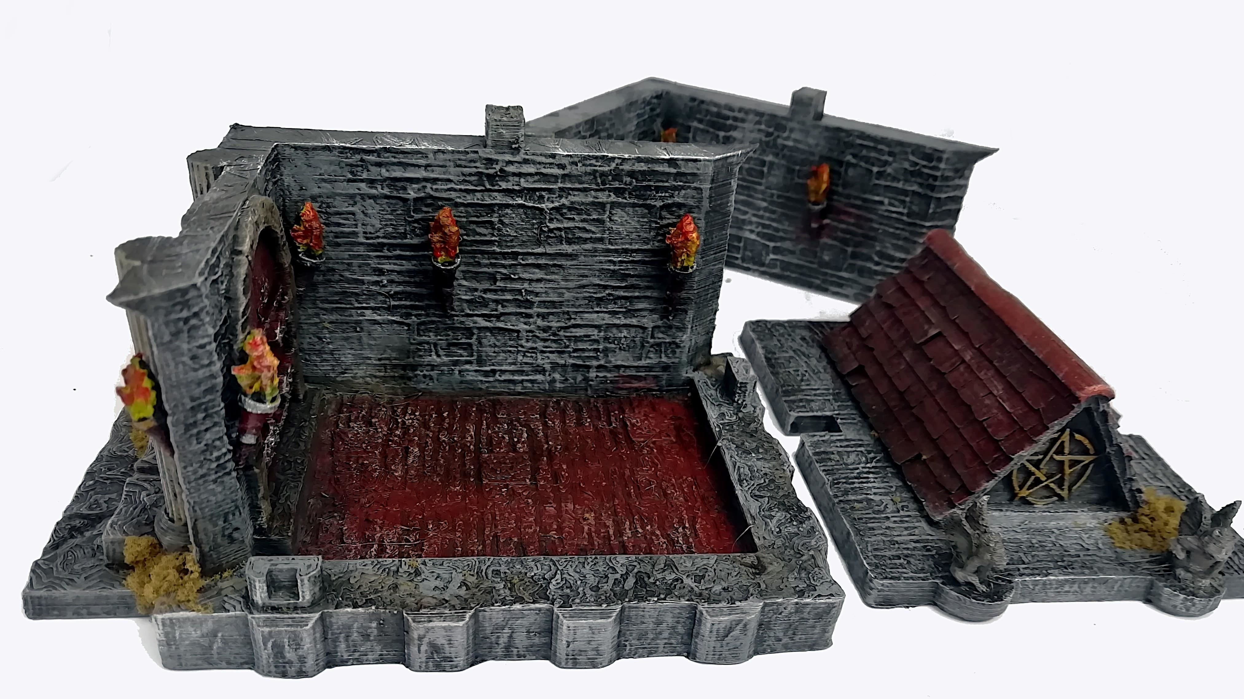 Modular Graveyard Walls Crypts Tombs Churches and Accessories 3D print model_9