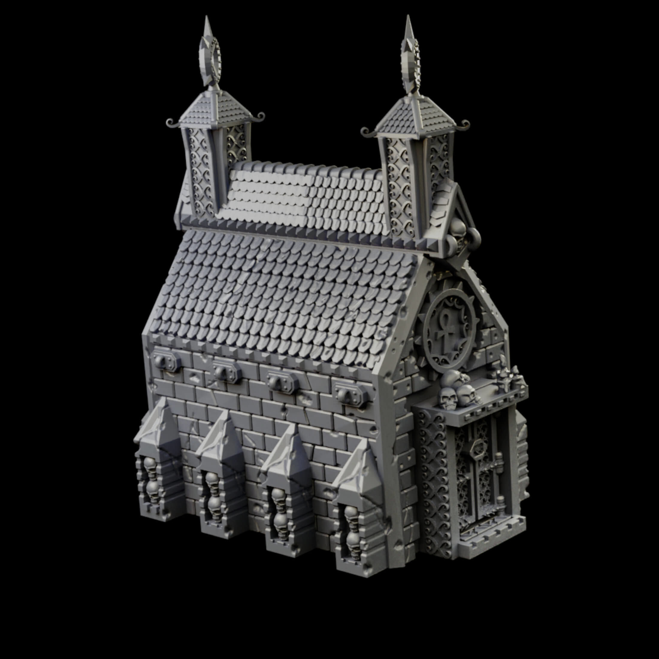 Modular Graveyard Walls Crypts Tombs Churches and Accessories 3D print model_39