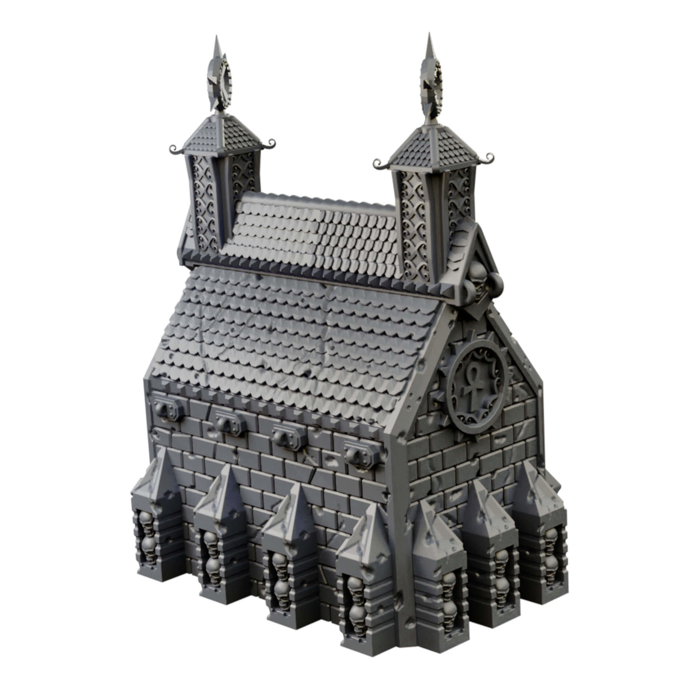 Modular Graveyard Walls Crypts Tombs Churches and Accessories 3D print model_13