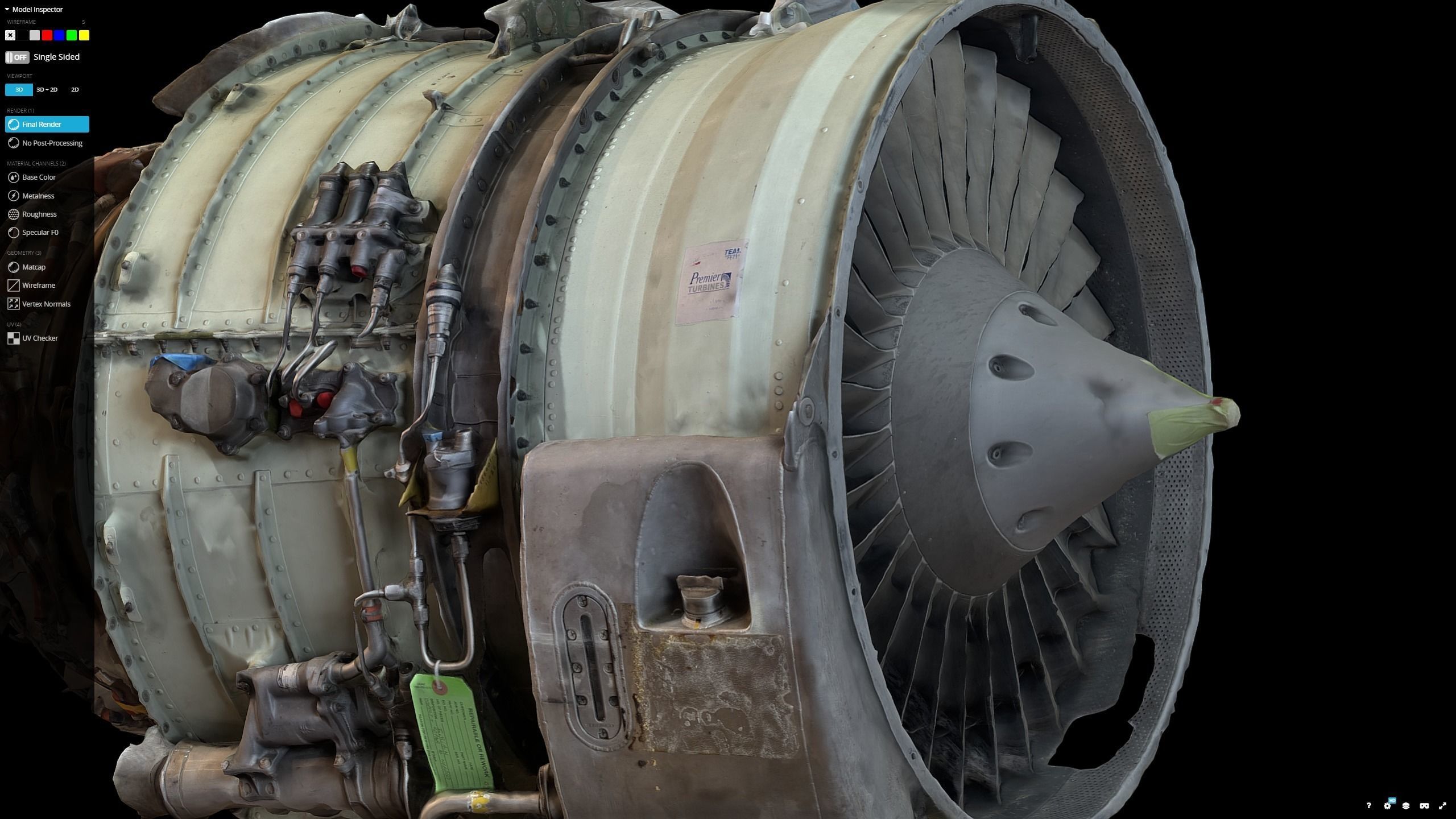 Jet Turbine Engine Photogrammetry Scan 3D model_10