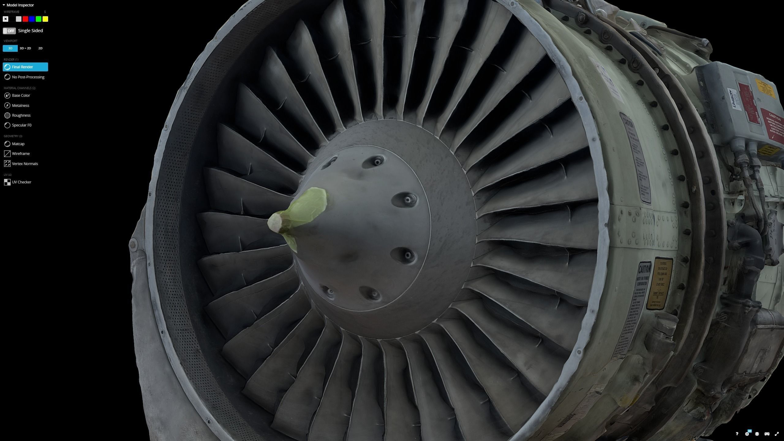 Jet Turbine Engine Photogrammetry Scan 3D model_9