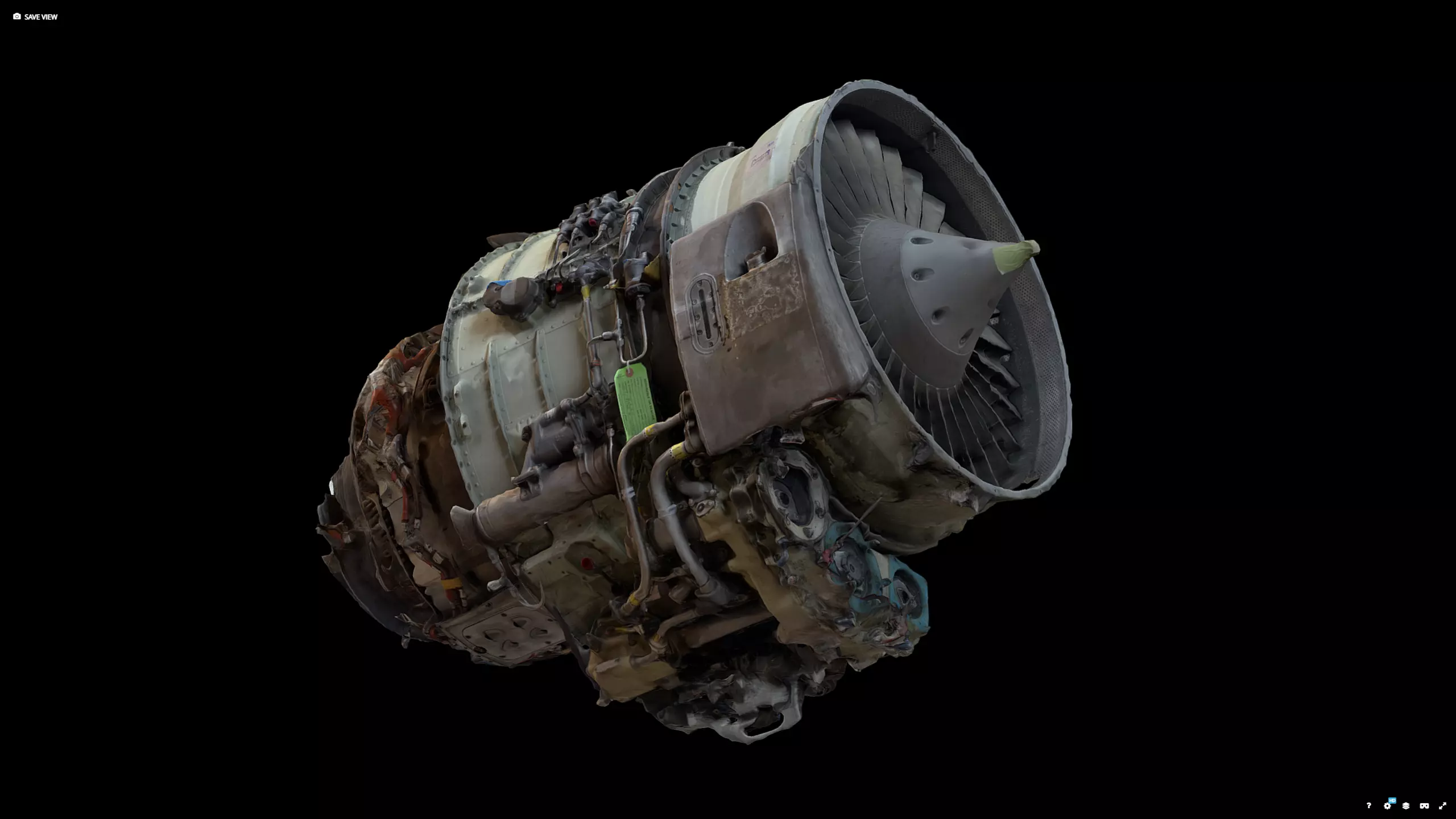 Jet Turbine Engine Photogrammetry Scan 3D model_0