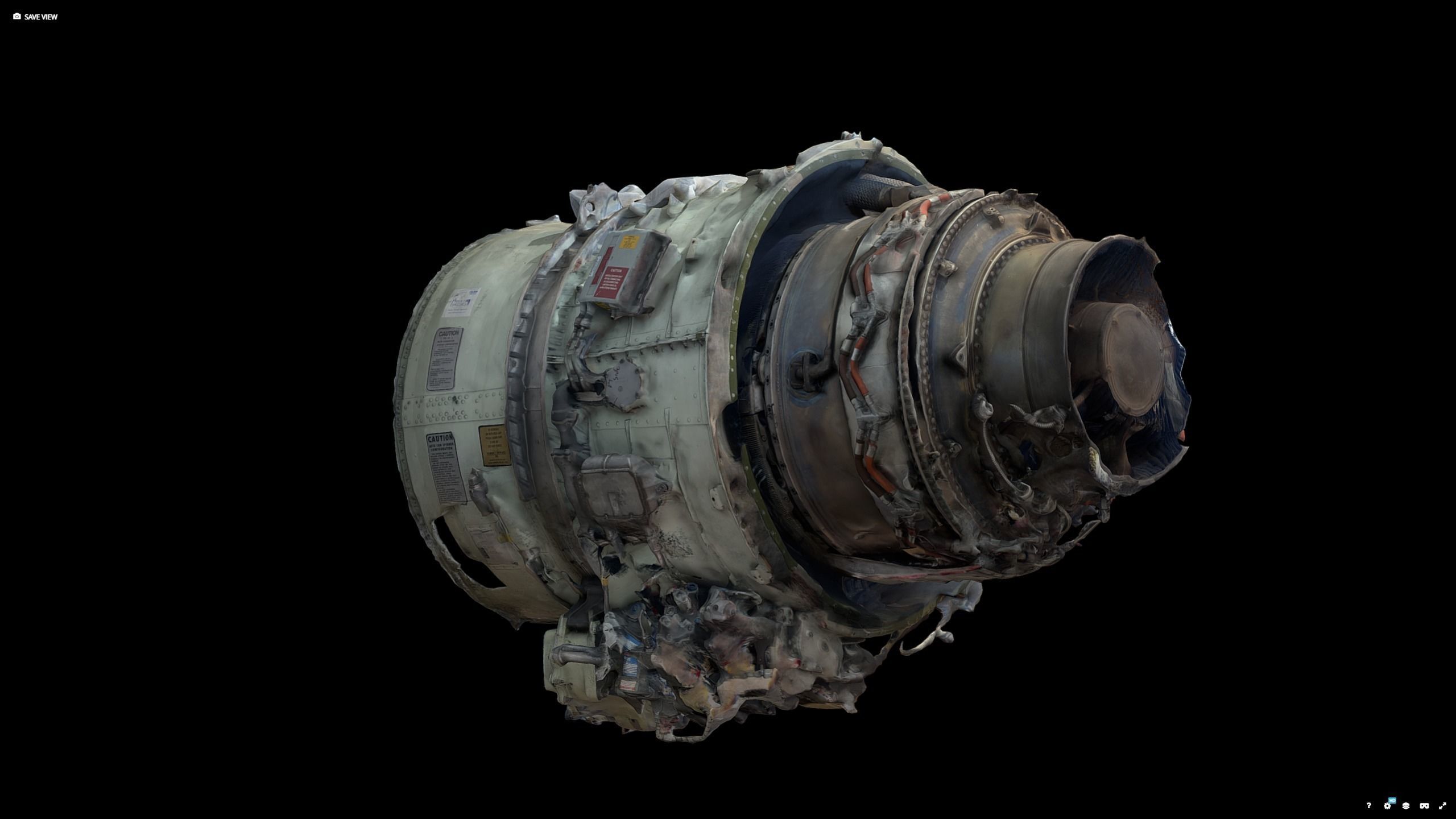 Jet Turbine Engine Photogrammetry Scan 3D model_2