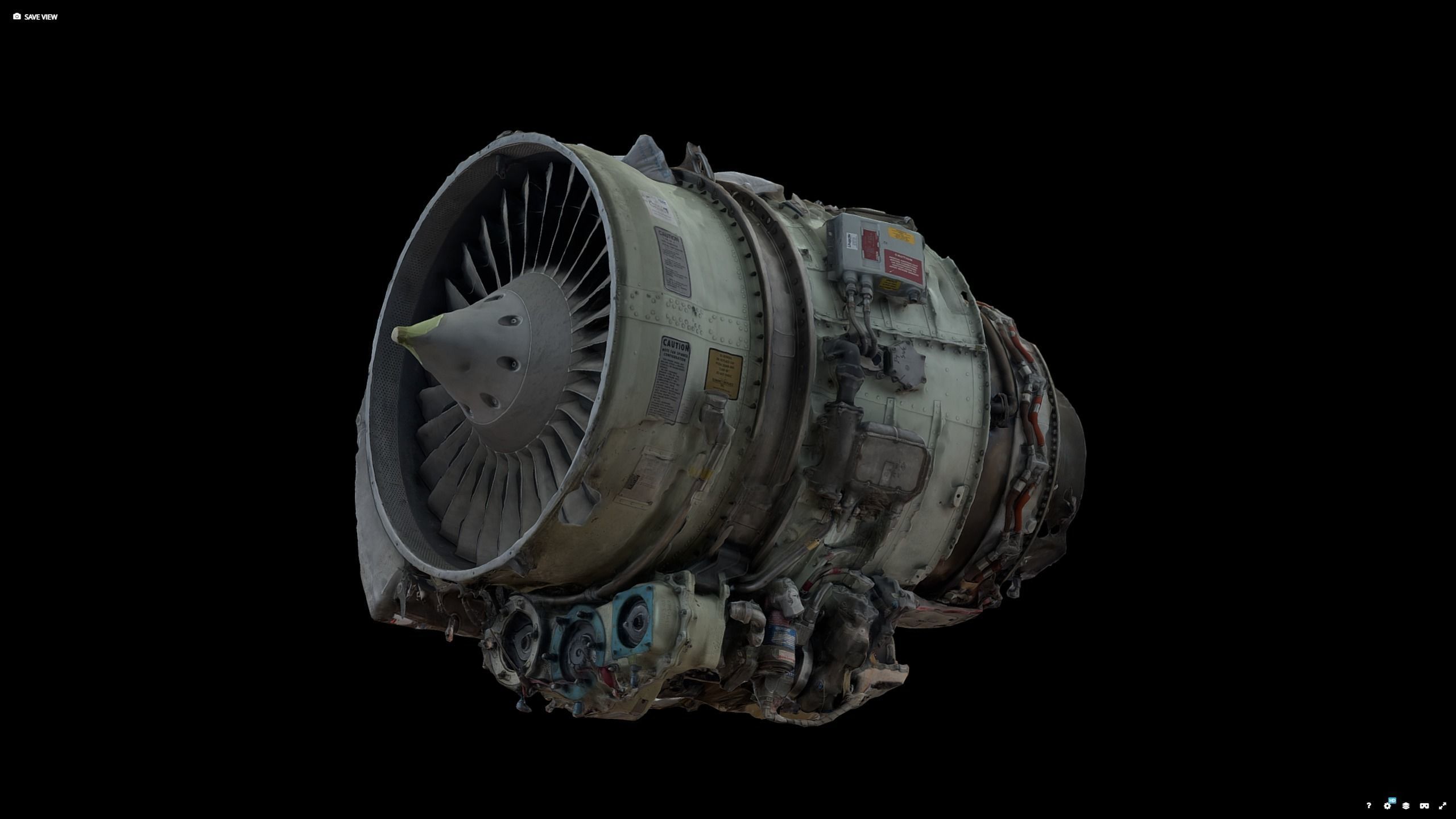 Jet Turbine Engine Photogrammetry Scan 3D model_1