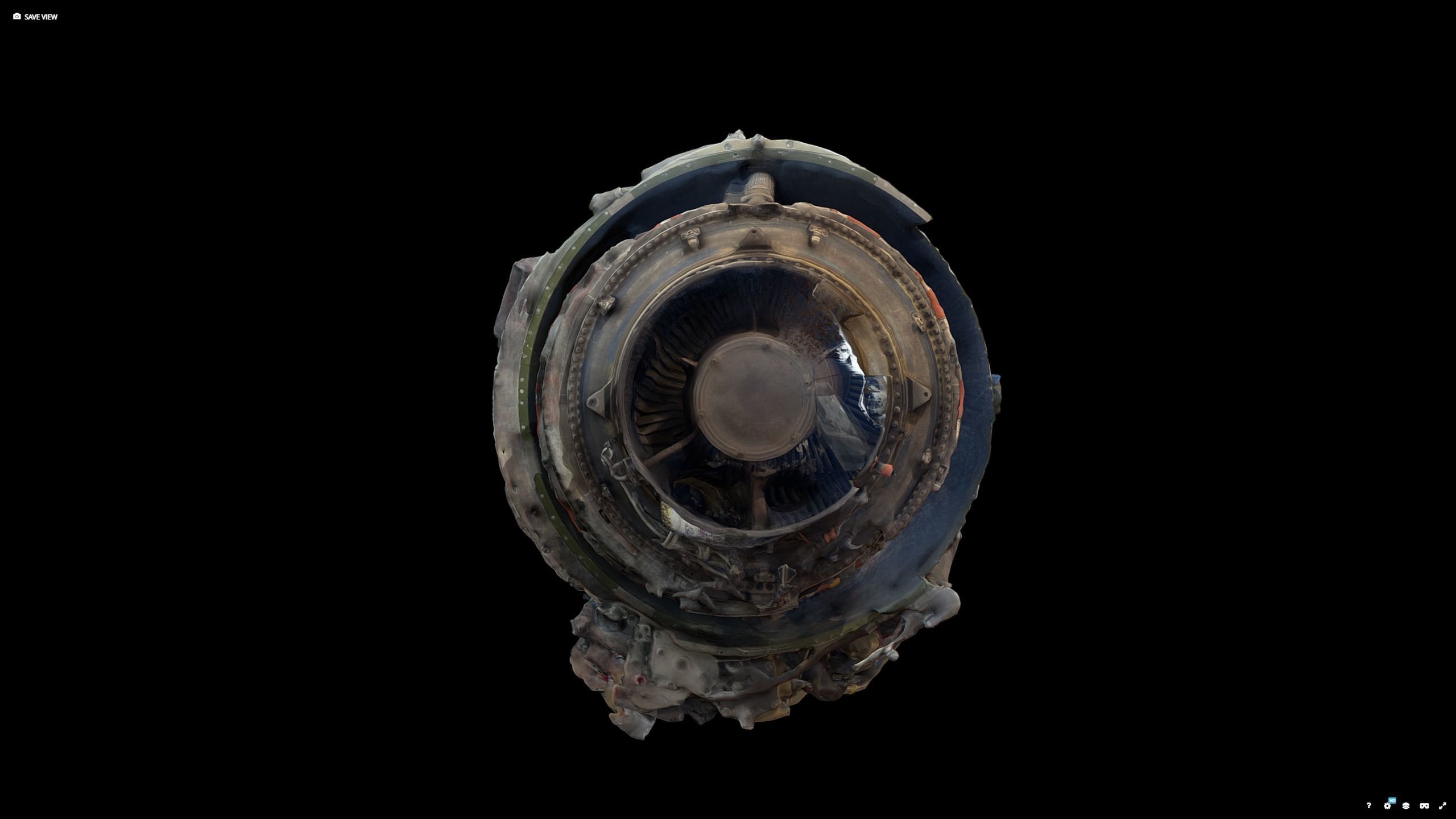 Jet Turbine Engine Photogrammetry Scan 3D model_6