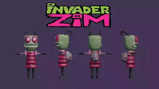Invader Zim Low-poly 3D model