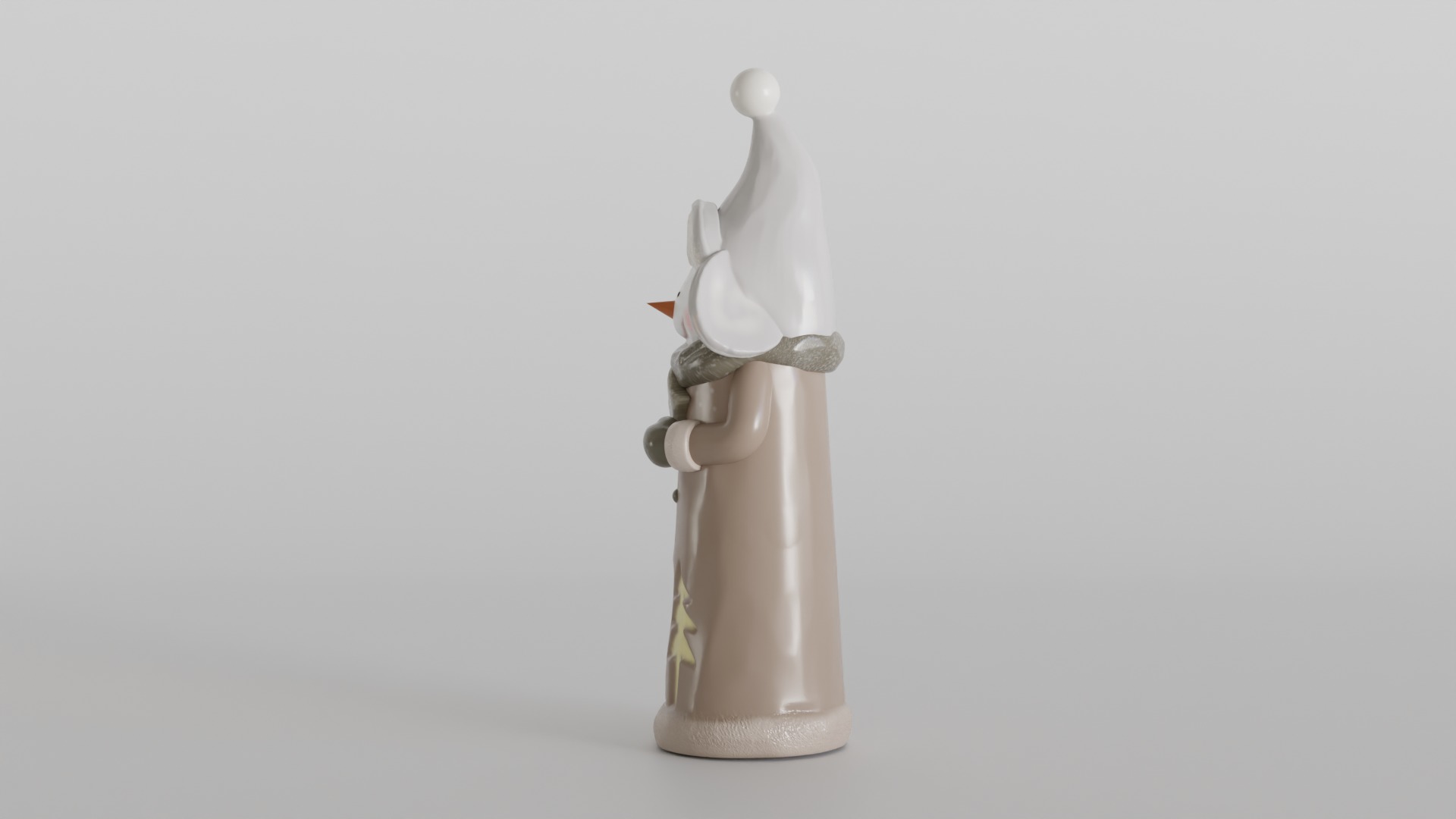 Whimsical Snowman with Winter Tree Cutouts 3D print model_6