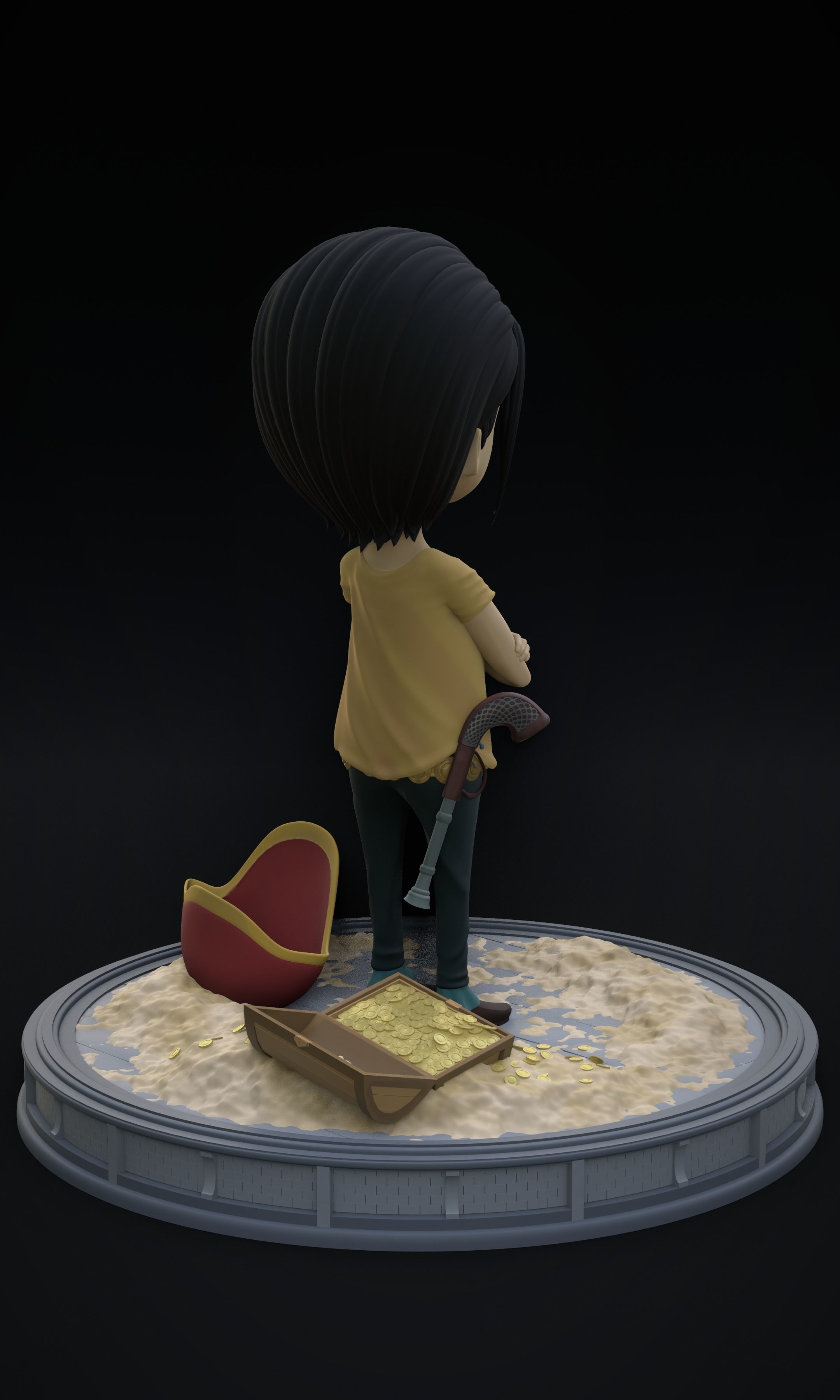 CROCODILE KID VERSION ONE PIECE Low-poly 3D model_6