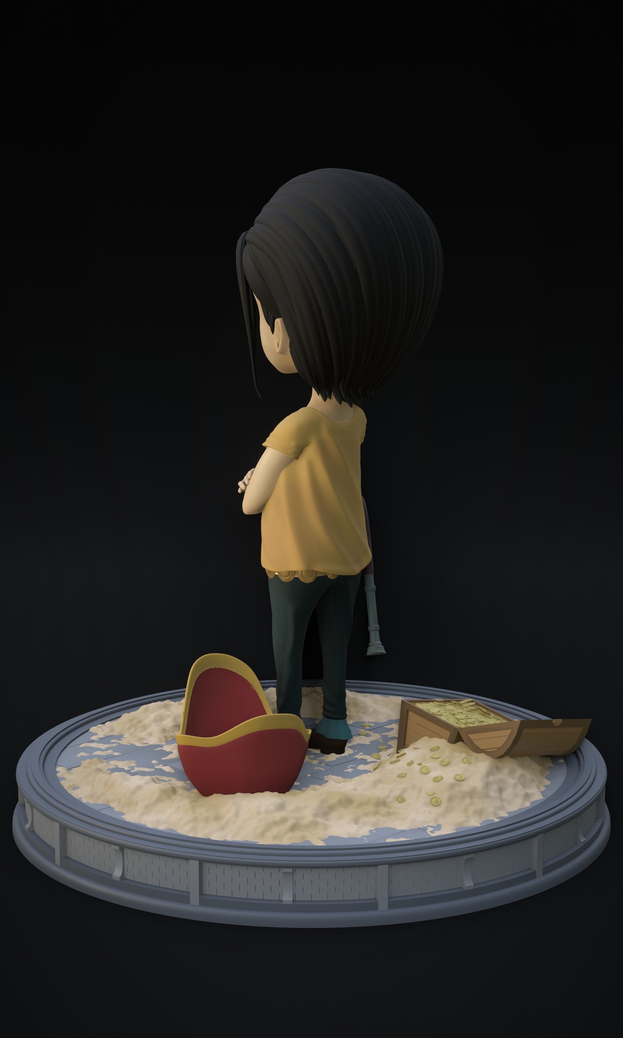 CROCODILE KID VERSION ONE PIECE Low-poly 3D model_4