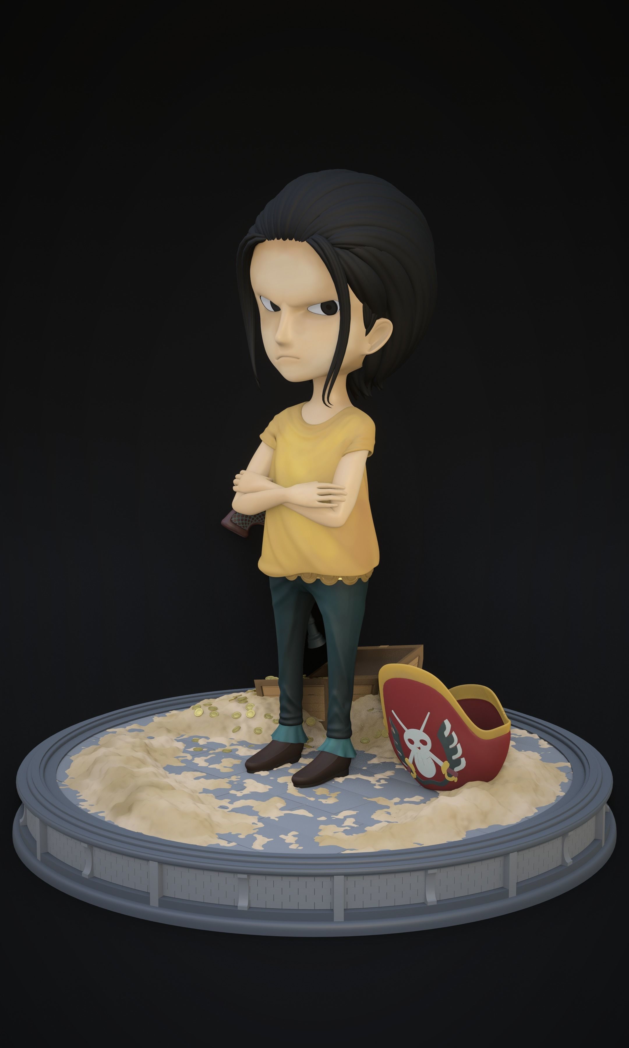 CROCODILE KID VERSION ONE PIECE Low-poly 3D model_2