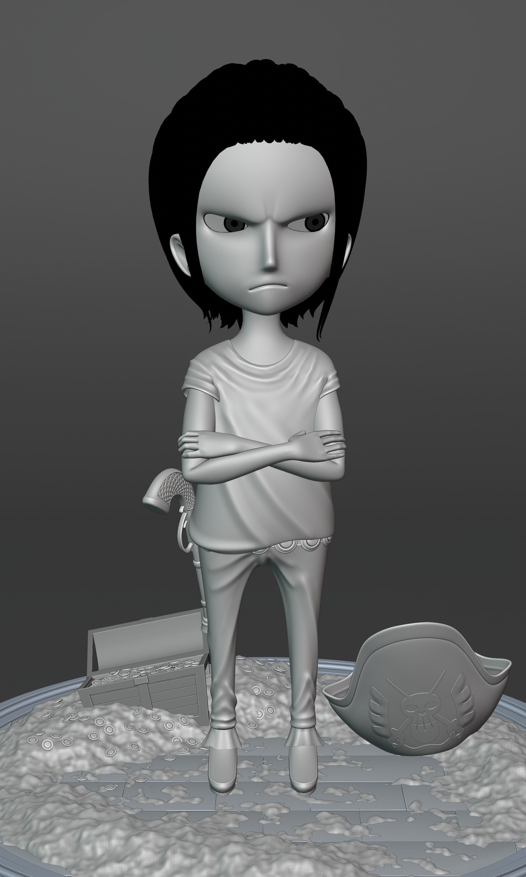 CROCODILE KID VERSION ONE PIECE Low-poly 3D model_18