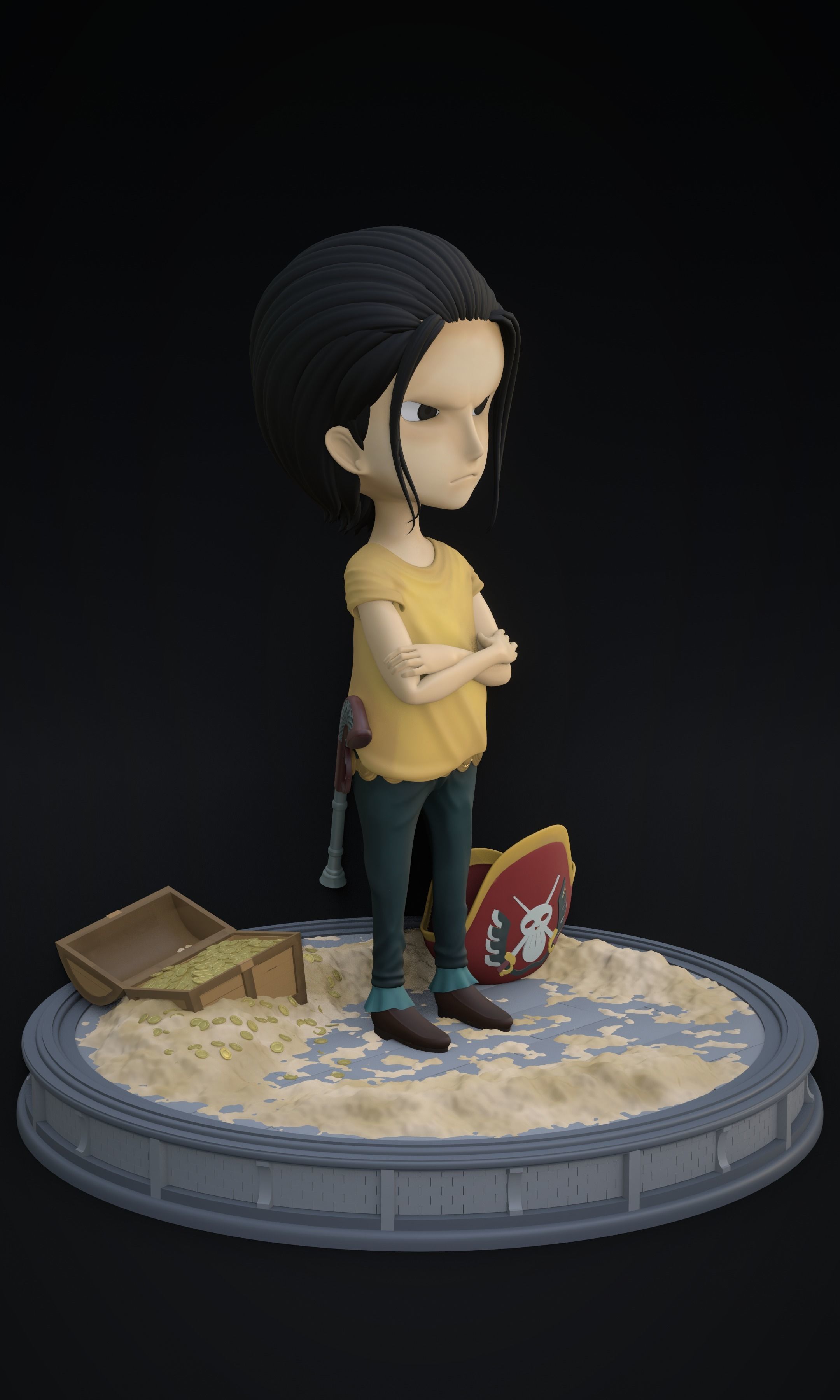 CROCODILE KID VERSION ONE PIECE Low-poly 3D model_8