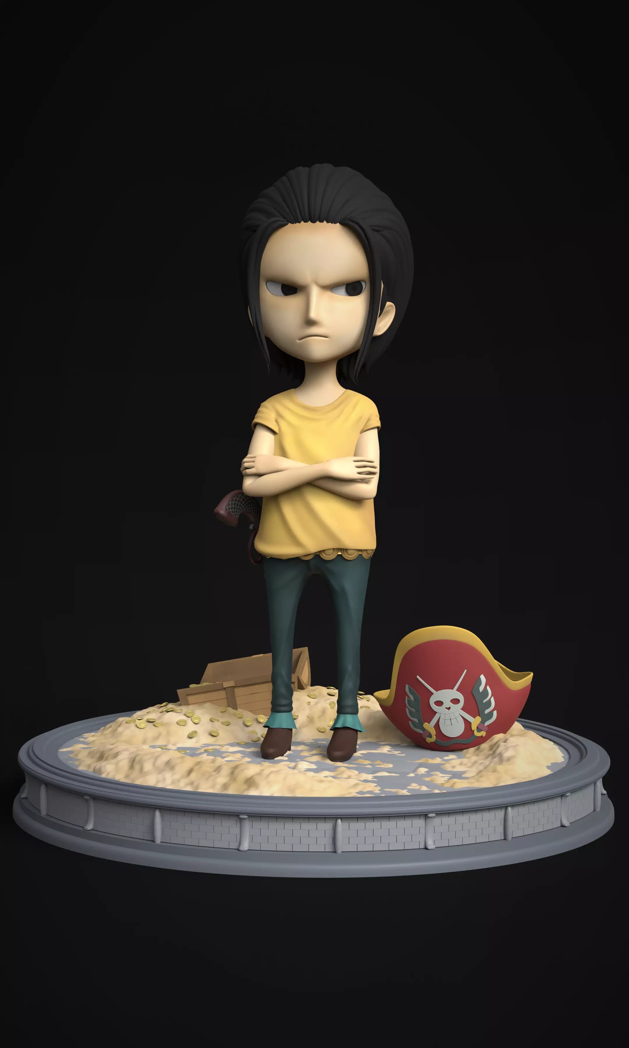 CROCODILE KID VERSION ONE PIECE Low-poly 3D model_0