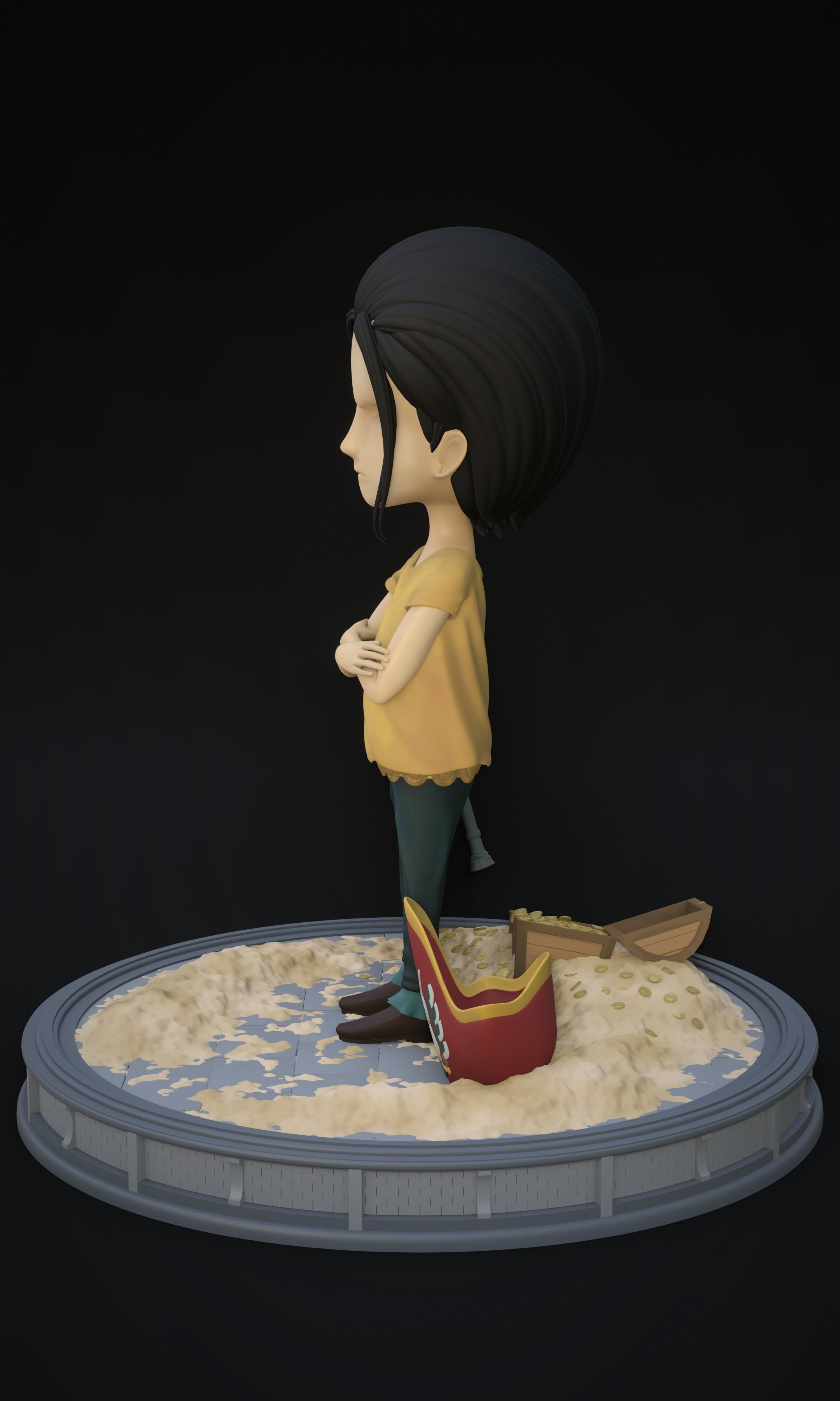 CROCODILE KID VERSION ONE PIECE Low-poly 3D model_3