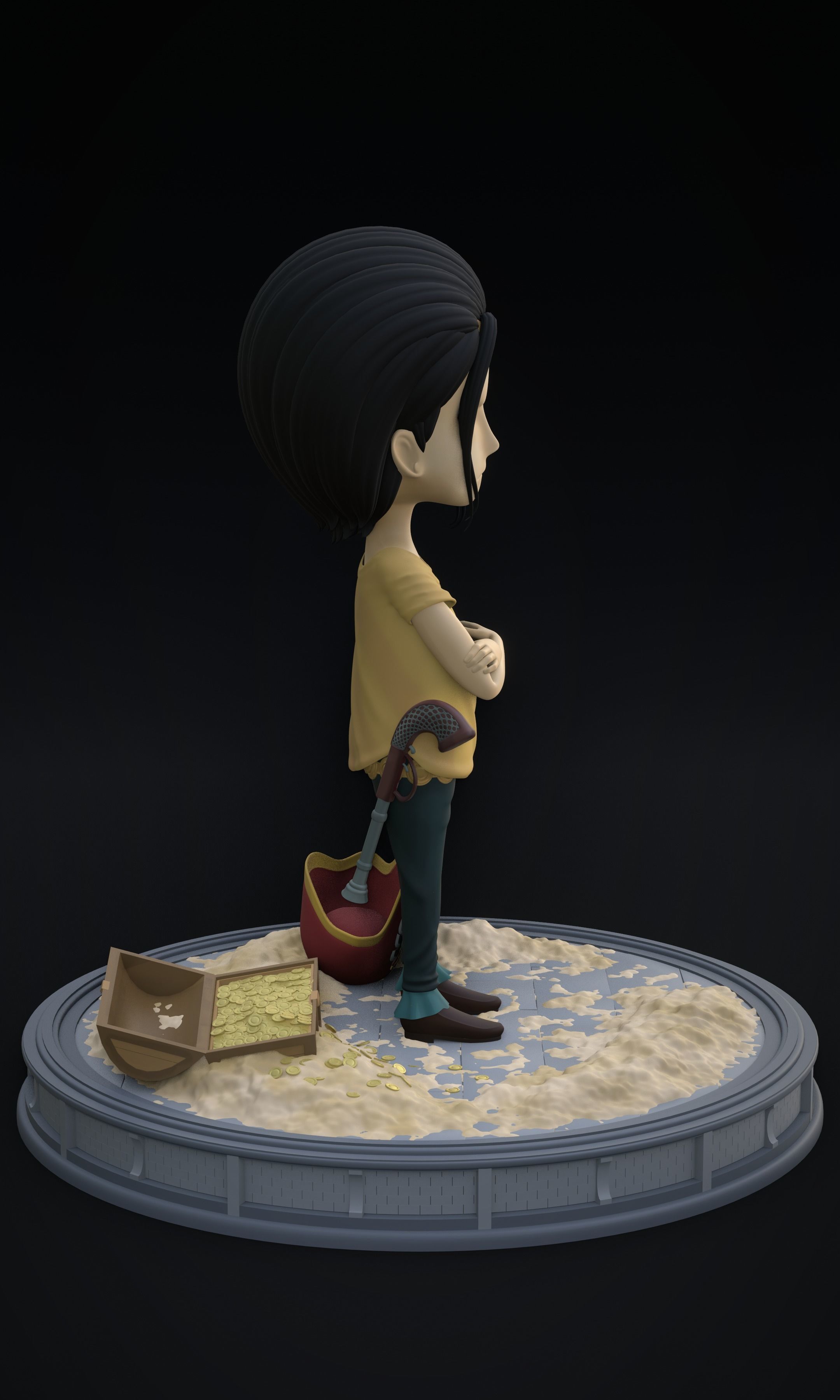 CROCODILE KID VERSION ONE PIECE Low-poly 3D model_7