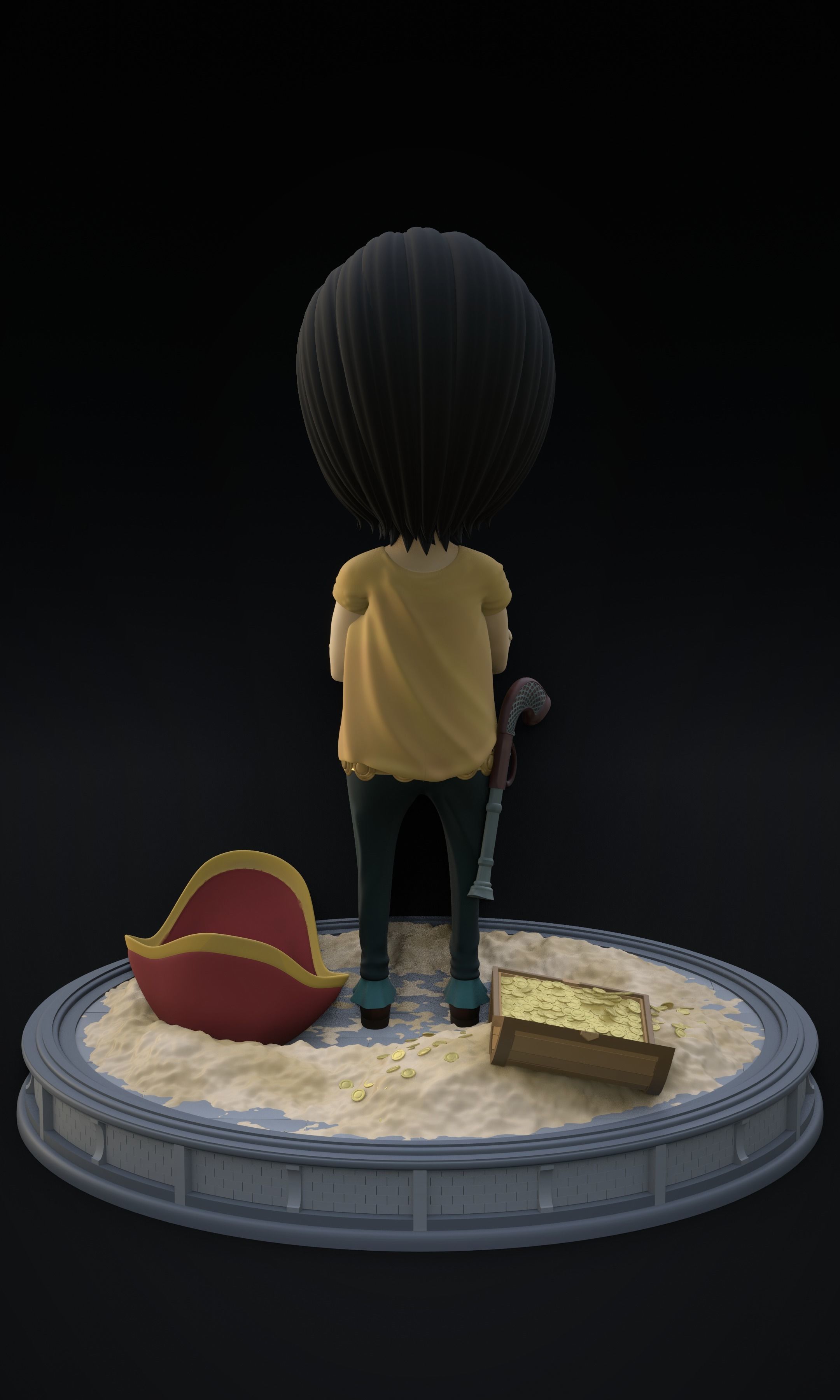 CROCODILE KID VERSION ONE PIECE Low-poly 3D model_5