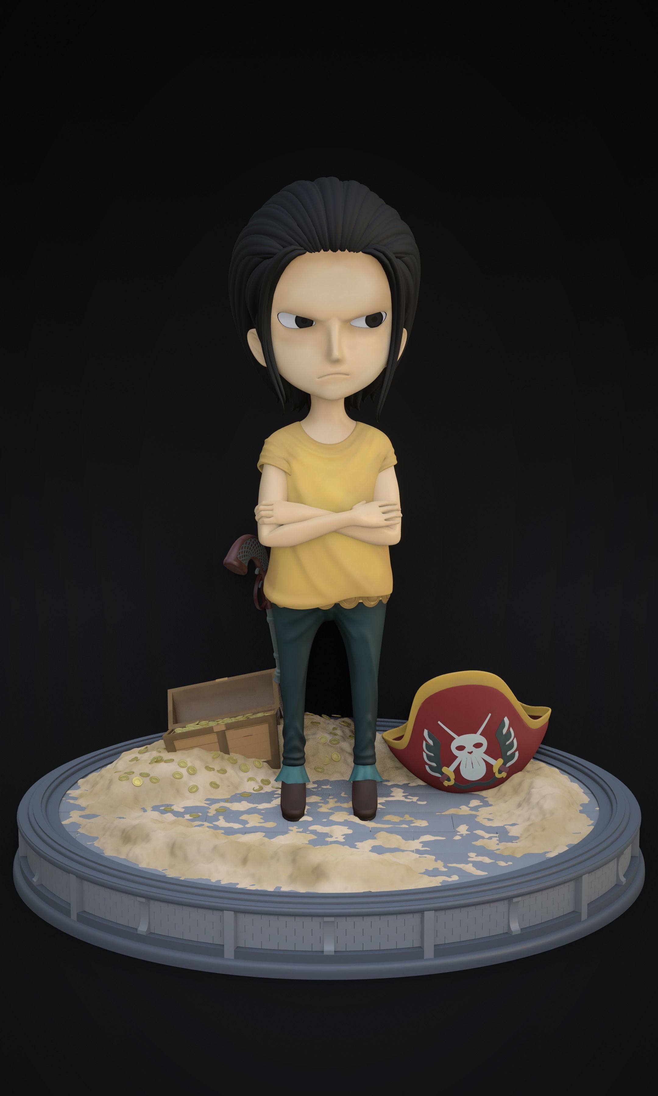 CROCODILE KID VERSION ONE PIECE Low-poly 3D model_1