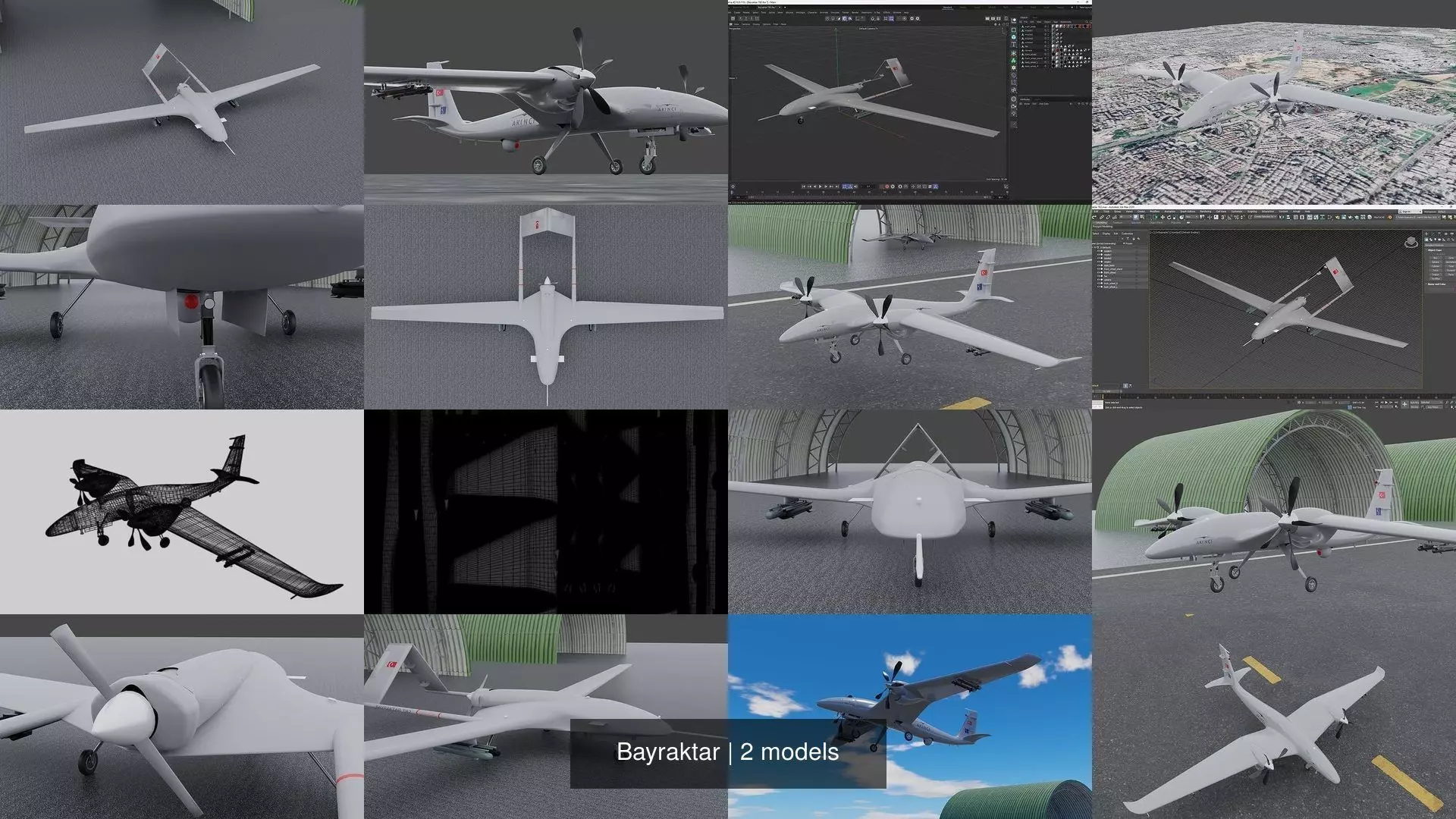 Bayraktar japanese unmanned aerial vehicle 3D Model Collection_0