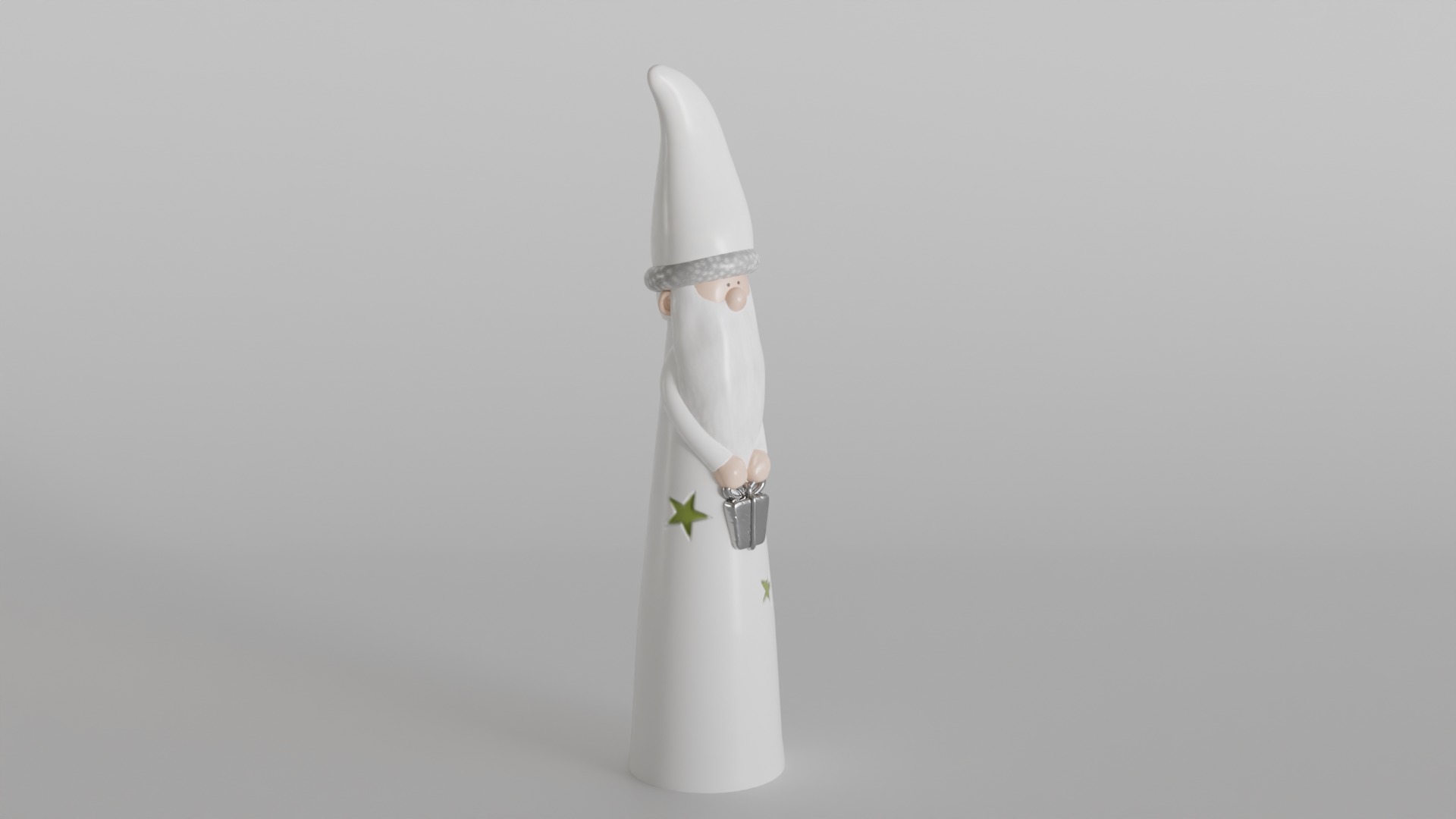 Christmas Decor Santa with Gift and Stars Design 3D print model_1