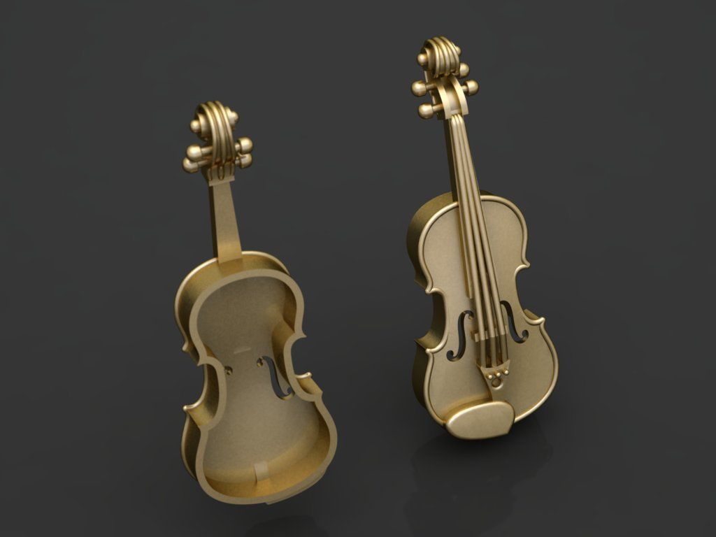 Violin Pendant 3D print model_1