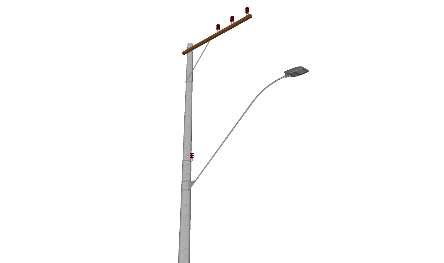 Concrete Lamp Post - Light Pole - Light Post - Street Light 47 3D model