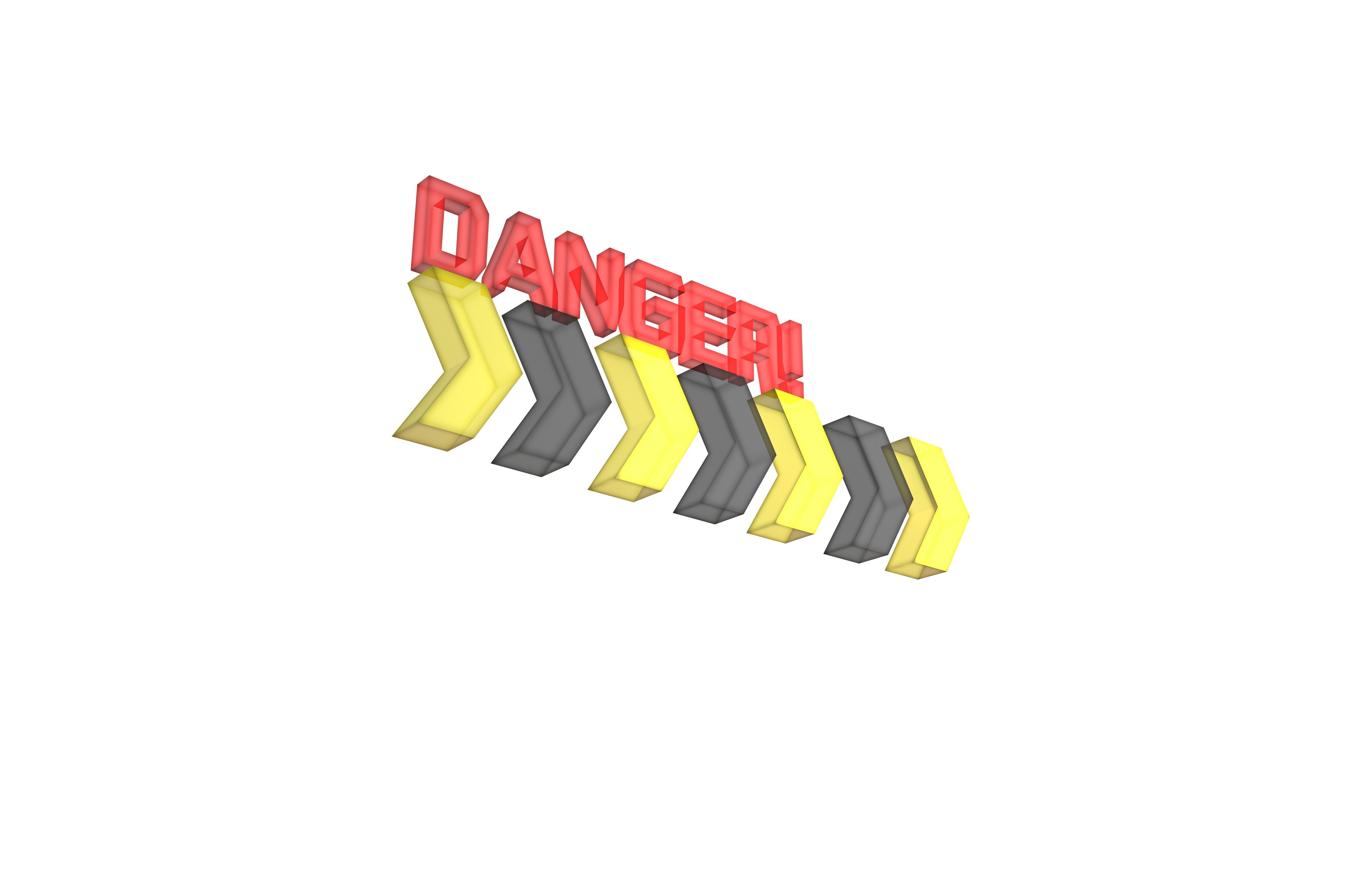 Cyberpunk Future Danger Sign v2 017 Low-poly 3D model_2
