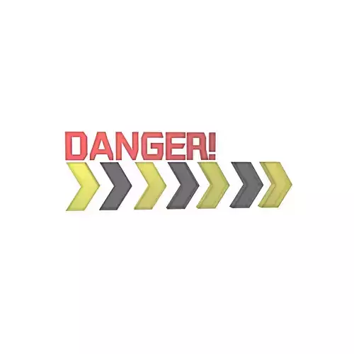 Cyberpunk Future Danger Sign v2 017 Low-poly 3D model