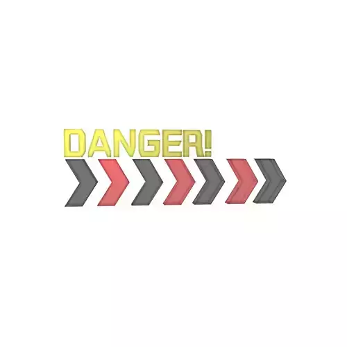 Cyberpunk Future Danger Sign v2 018 Low-poly 3D model