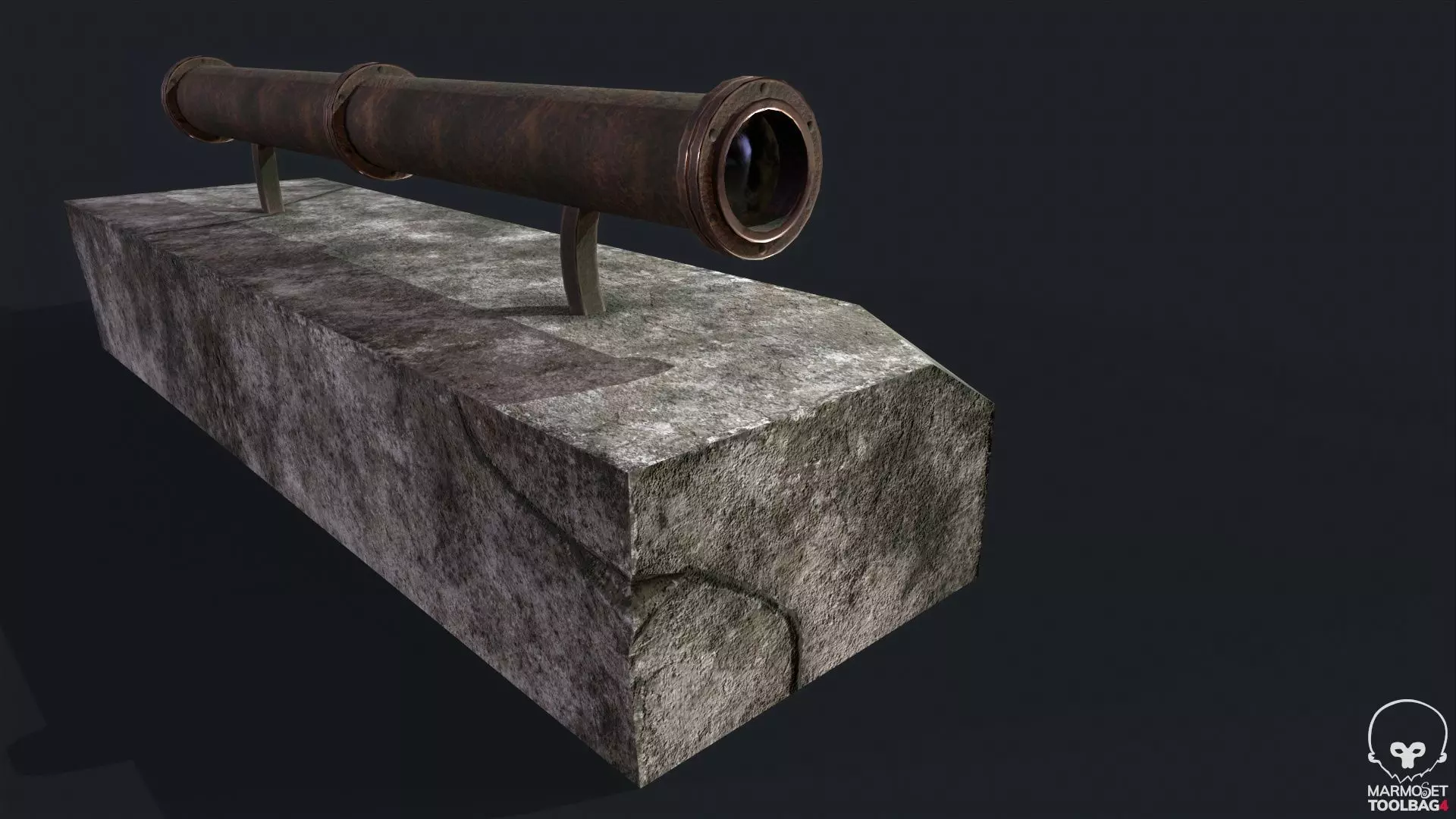 Binocular lowpoly Game  model  Low-poly 3D model_0