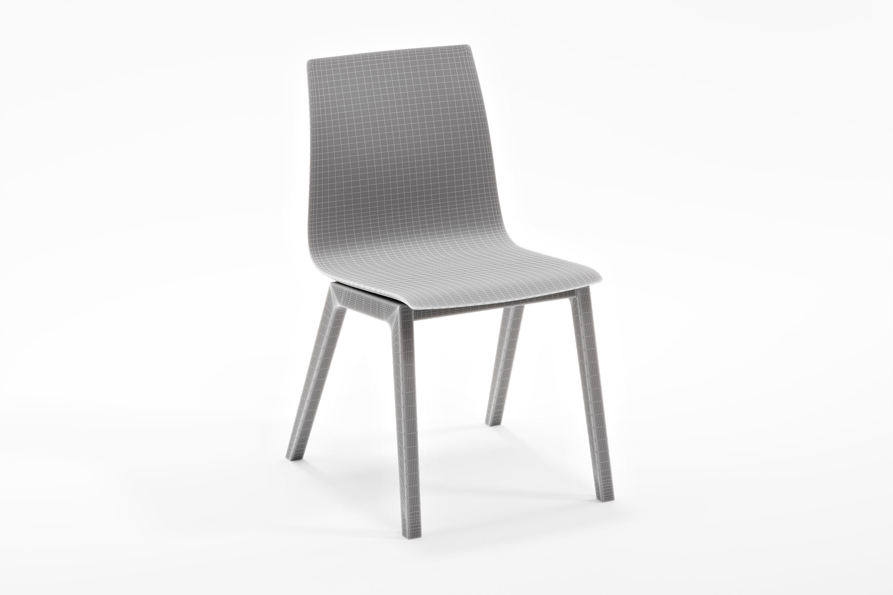 Wood Contract Chair - Koenig Neurath 3D model_5